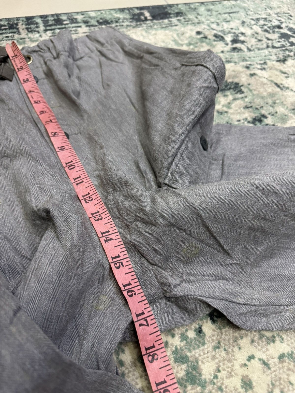 Japanese Brand RNA INC WIDE LEG CARPENTER CARGO HICKORY DUNGAREES PANTS Size US 32 / EU 48 - 10 Thumbnail