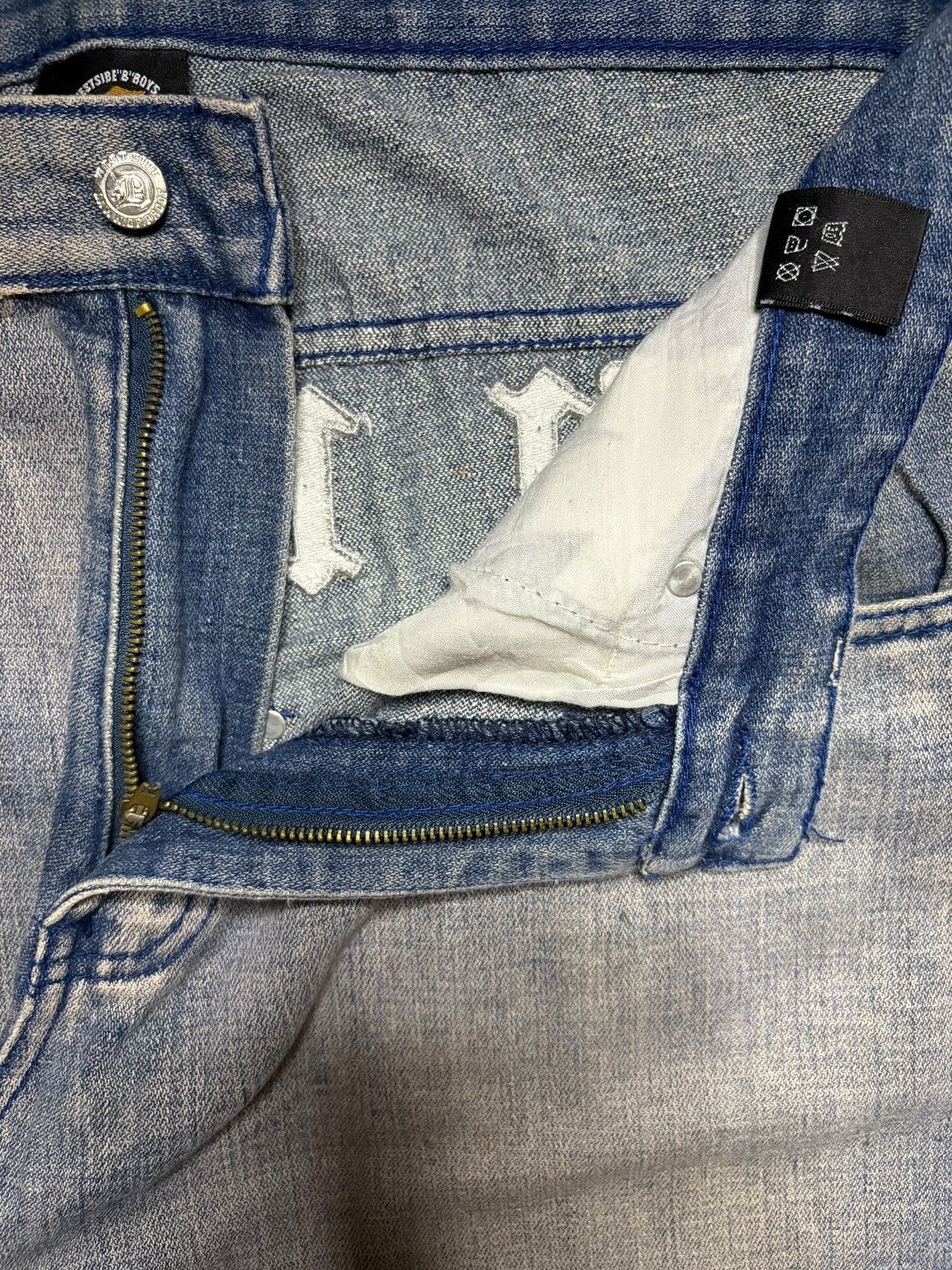 Japanese Brand Vintage Japanese Brand L.A GANGSTA Spell Out Baggy Jeans Size US 32 / EU 48 - 9 Thumbnail