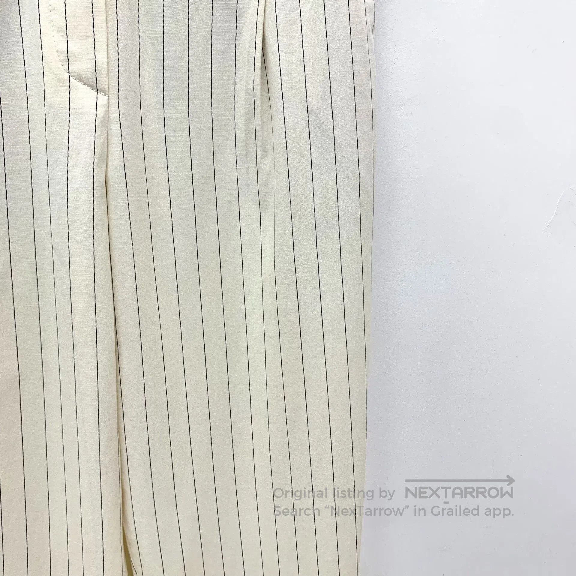 Brunello Cucinelli Brunello Cucinelli White Vertical Stripe Cotton Trousers. Size US 40 / EU 56 - 4 Thumbnail