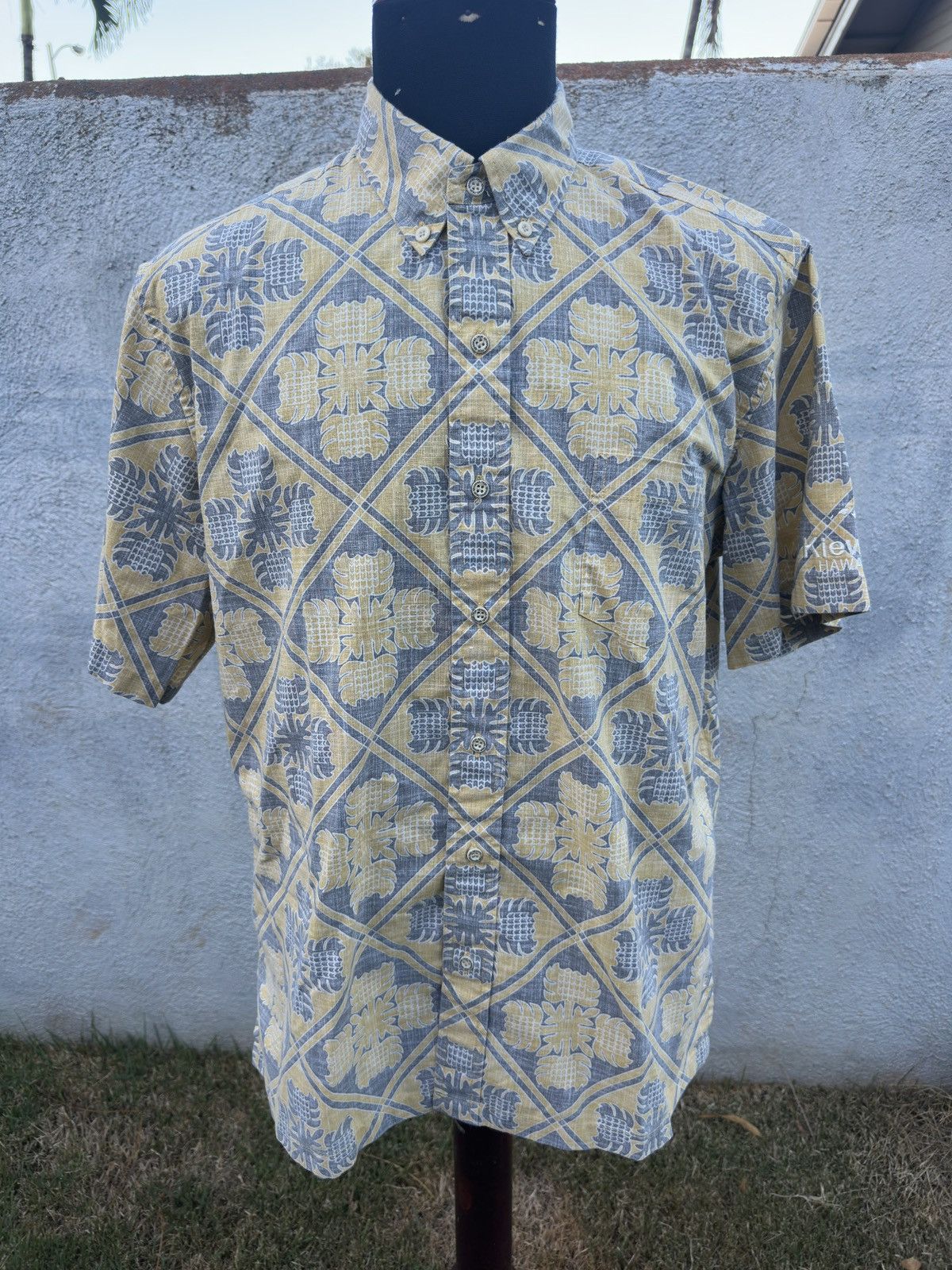Reyn Spooner Reyn Spooner "Kiewit Hawaii Sign" Yellow/Blue Classic Medium Size US M / EU 48-50 / 2 - 1 Thumbnail