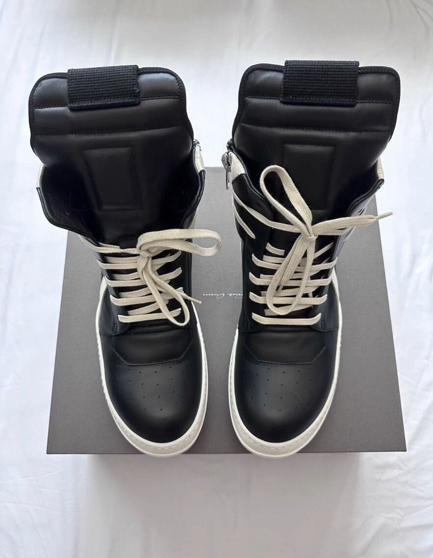 Rick Owens Rick Owens 26SS Mainline Black and White High-Top Shoes Size US 8 / EU 41 - 3 Thumbnail