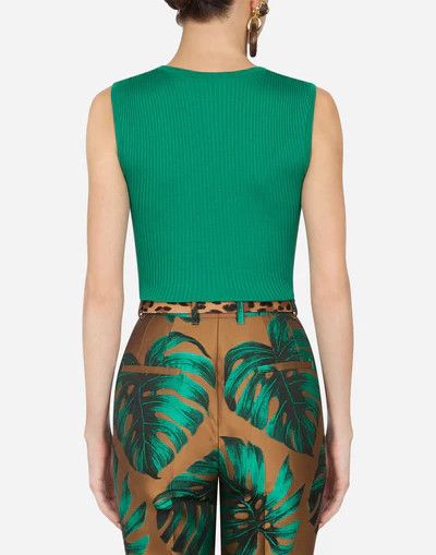 Dolce & Gabbana o1y0925 Sleeveless Sweater in Green Size M / US 6-8 / IT 42-44 - 4 Thumbnail