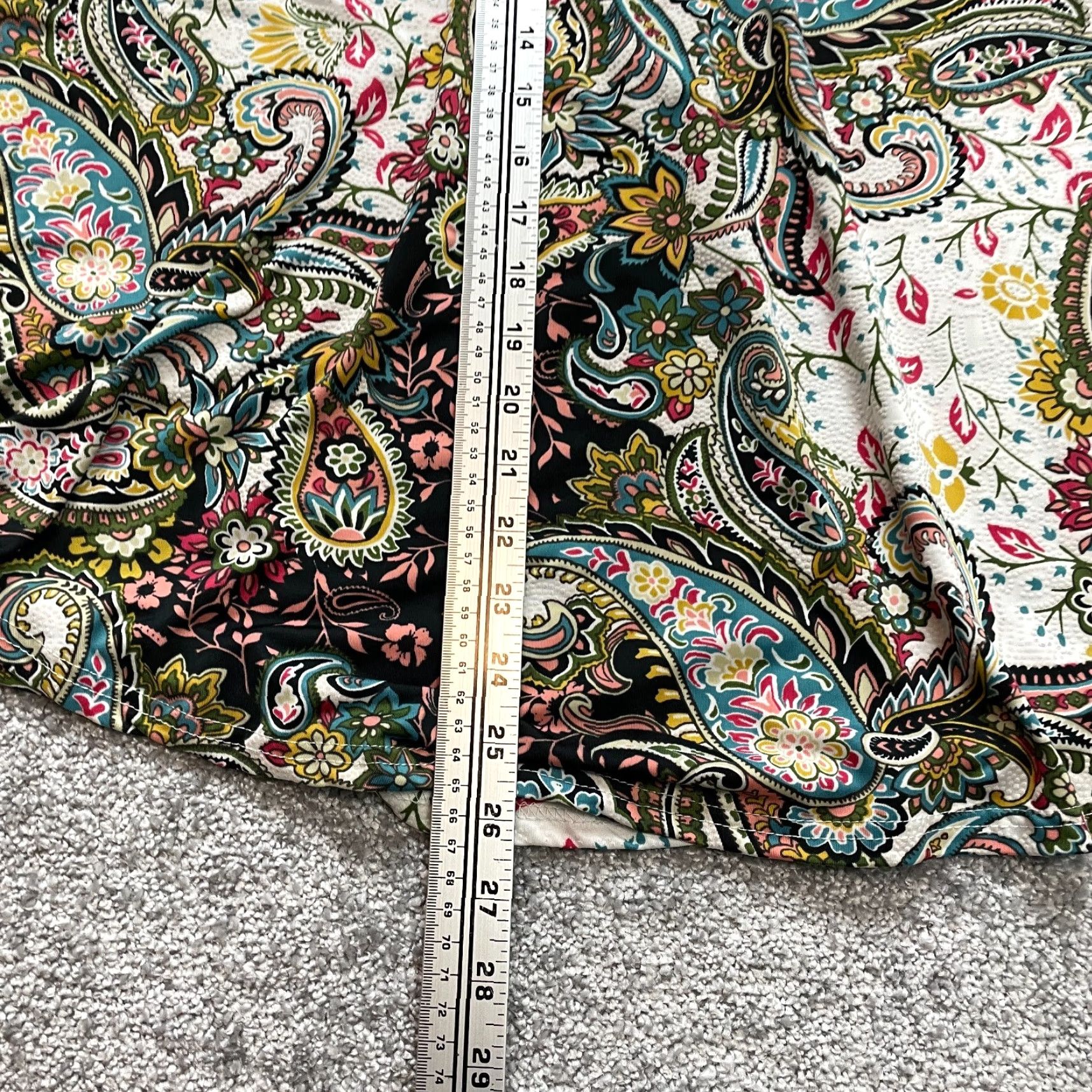 Vintage Unbranded Blouse Shirt Womens 2XL Paisley Floral 3/4 Sleeve Lace Cuff V Neck Top Size XXL / US 16-18 / IT 52-54 - 6 Thumbnail