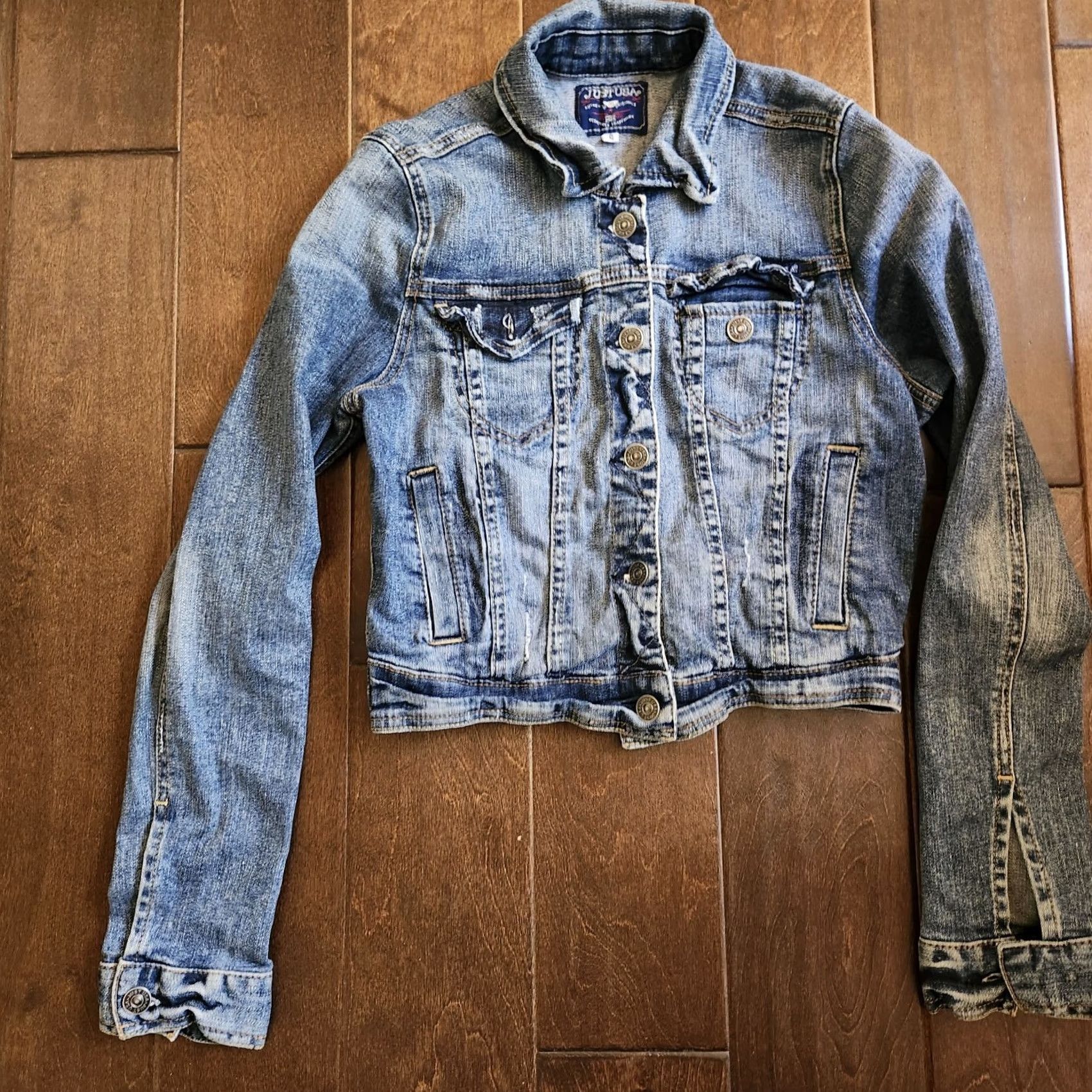Denime Just USA Jacket S Blue Women Juniors Button Denim Size MISSING CUFF Size S / US 4 / IT 40 - 3 Thumbnail