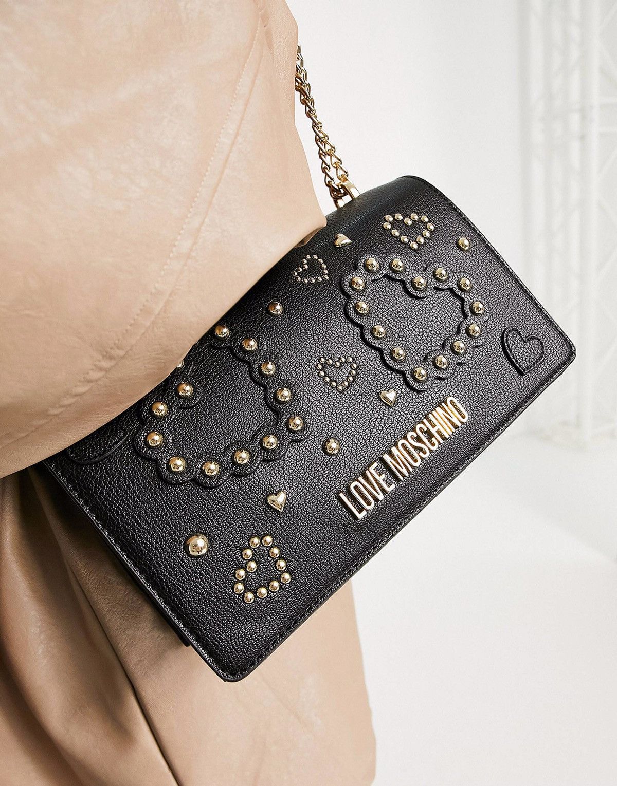 Love Moschino Love Moschino Black Embossed Heart Crossbody Shoulder Bag Size ONE SIZE - 1 Thumbnail