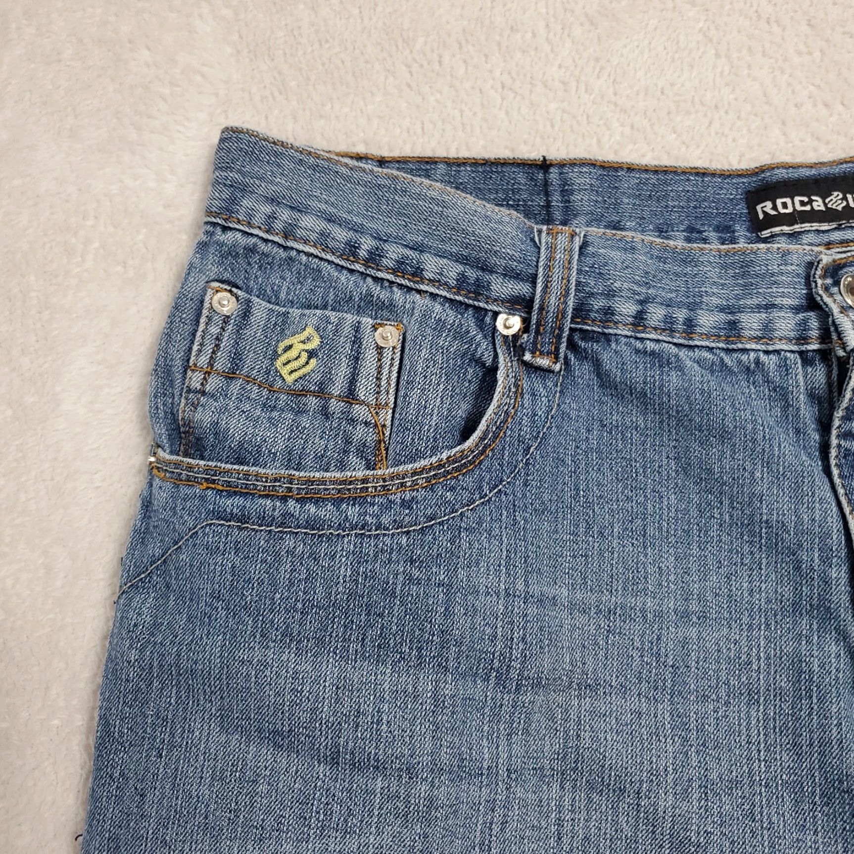 Rocawear Rocawear Jean Shorts Men 40 Embroidered Pockets Denim Baggy Hip Hop Y2K 38x12 Denim Baggy 5-Pocket Rocawear Mens Bermuda Hip Hop Y2K Size US 40 / EU 56 - 7 Thumbnail