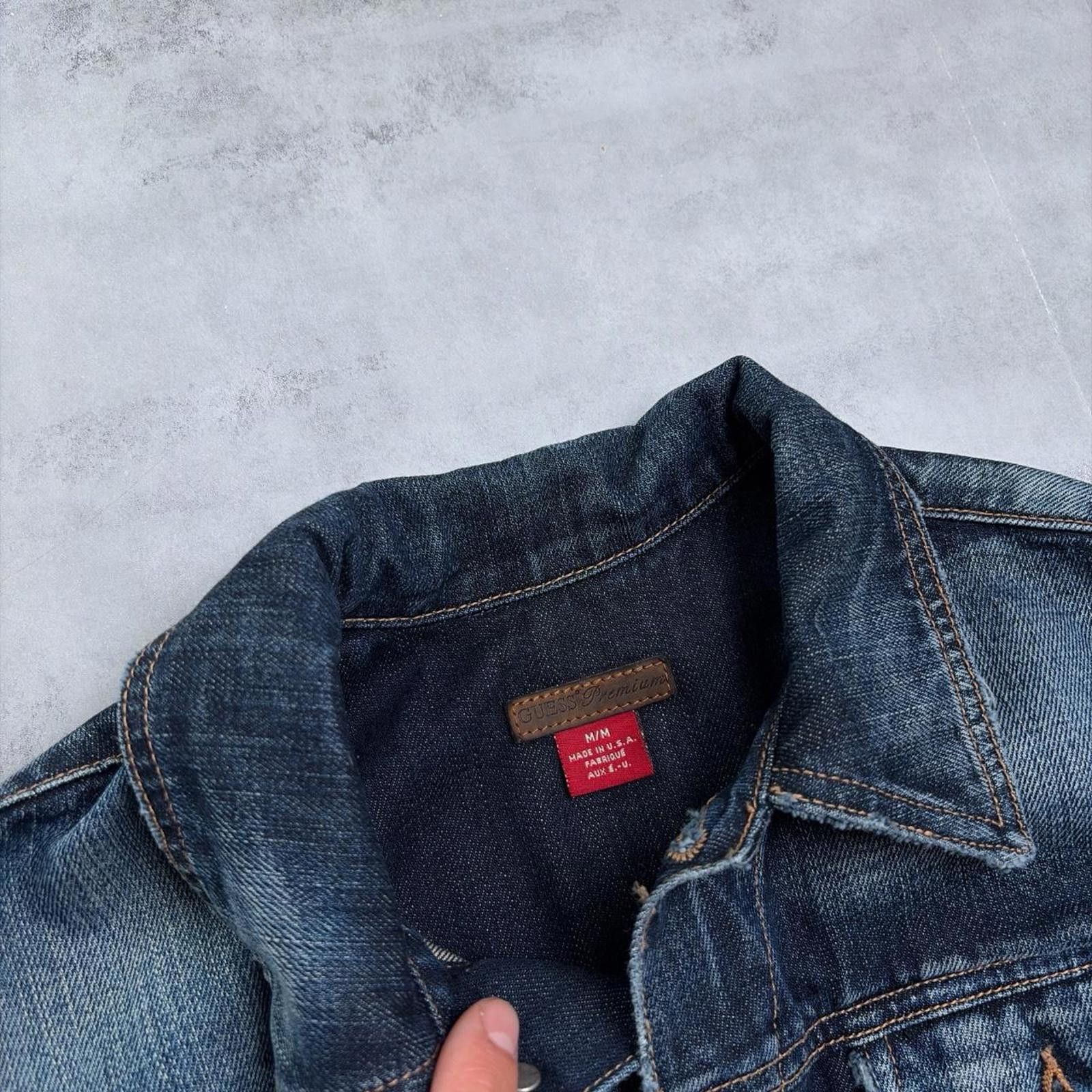 Guess Y2K Dark Wash Guess Premium Denim Trucker Jacket Size M / US 6-8 / IT 42-44 - 5 Thumbnail