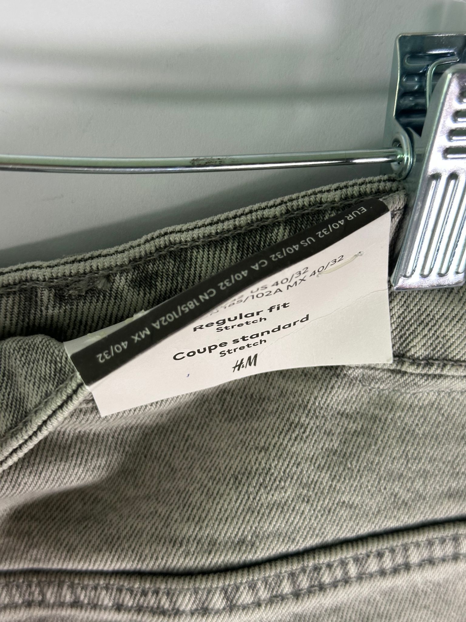 H&M H&M Jeans Mens 40 Regular Fit Stretch Light Gray Straight Size US 40 / EU 56 - 6 Thumbnail