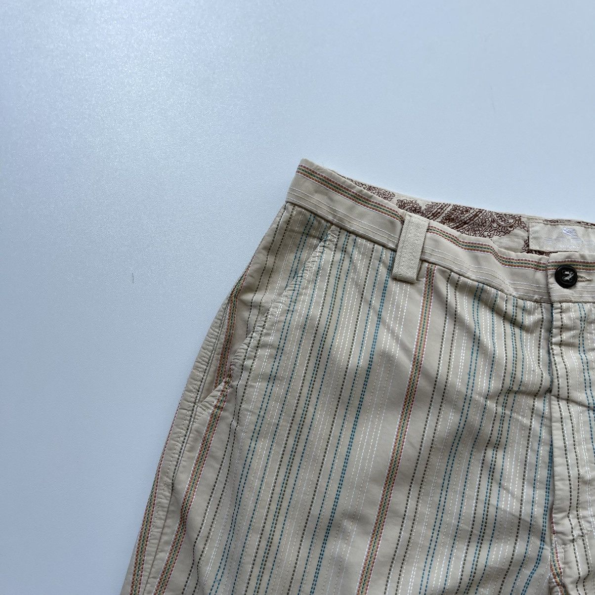 Etro Etro Milano DI Striped Vintage Cotton Chino Pants Cream Size US 32 / EU 48 - 4 Thumbnail