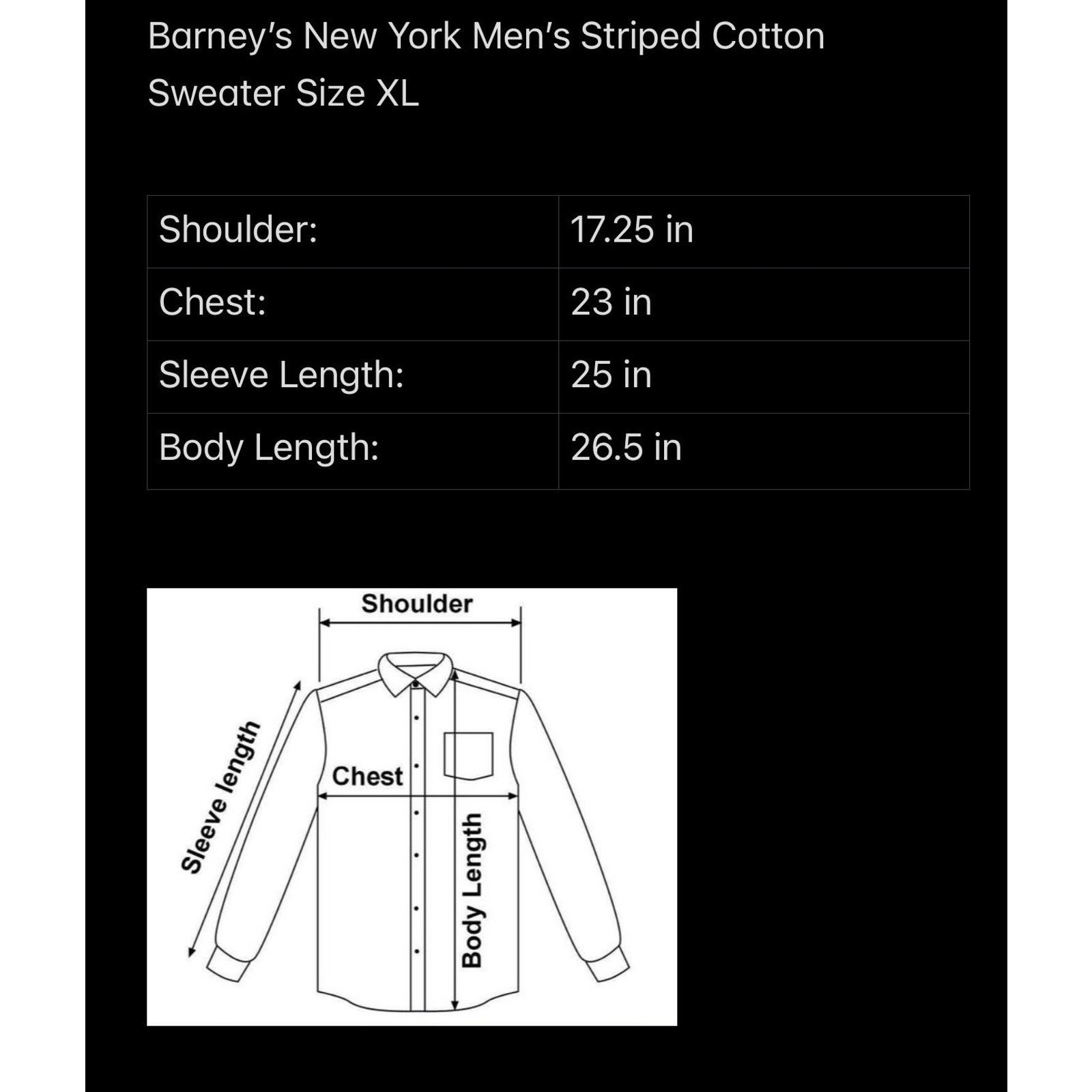 Barneys New York Barney’s New York Men’s Striped Cotton Sweater Size XL Size US XL / EU 56 / 4 - 5 Thumbnail