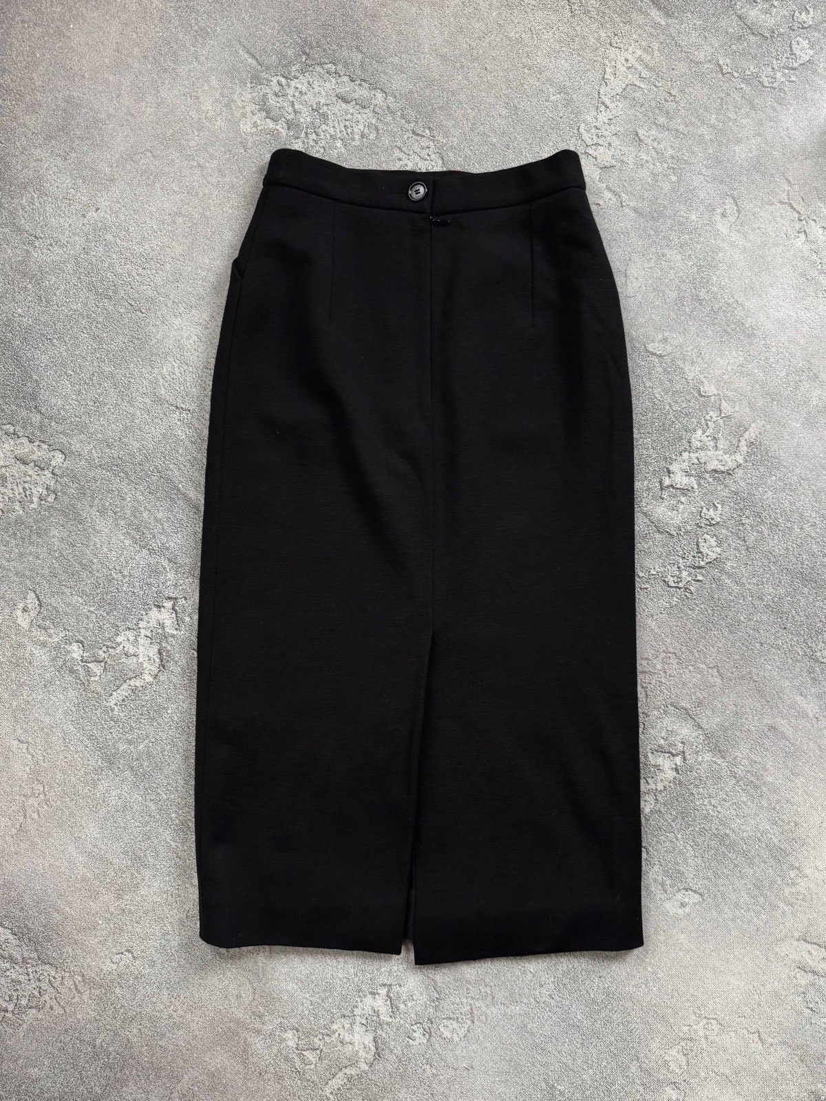 Celine Vintage Celine Paris Black Wool Long Skirt Back Zip Size 38 Size 26" / US 2 / IT 38 - 4 Thumbnail
