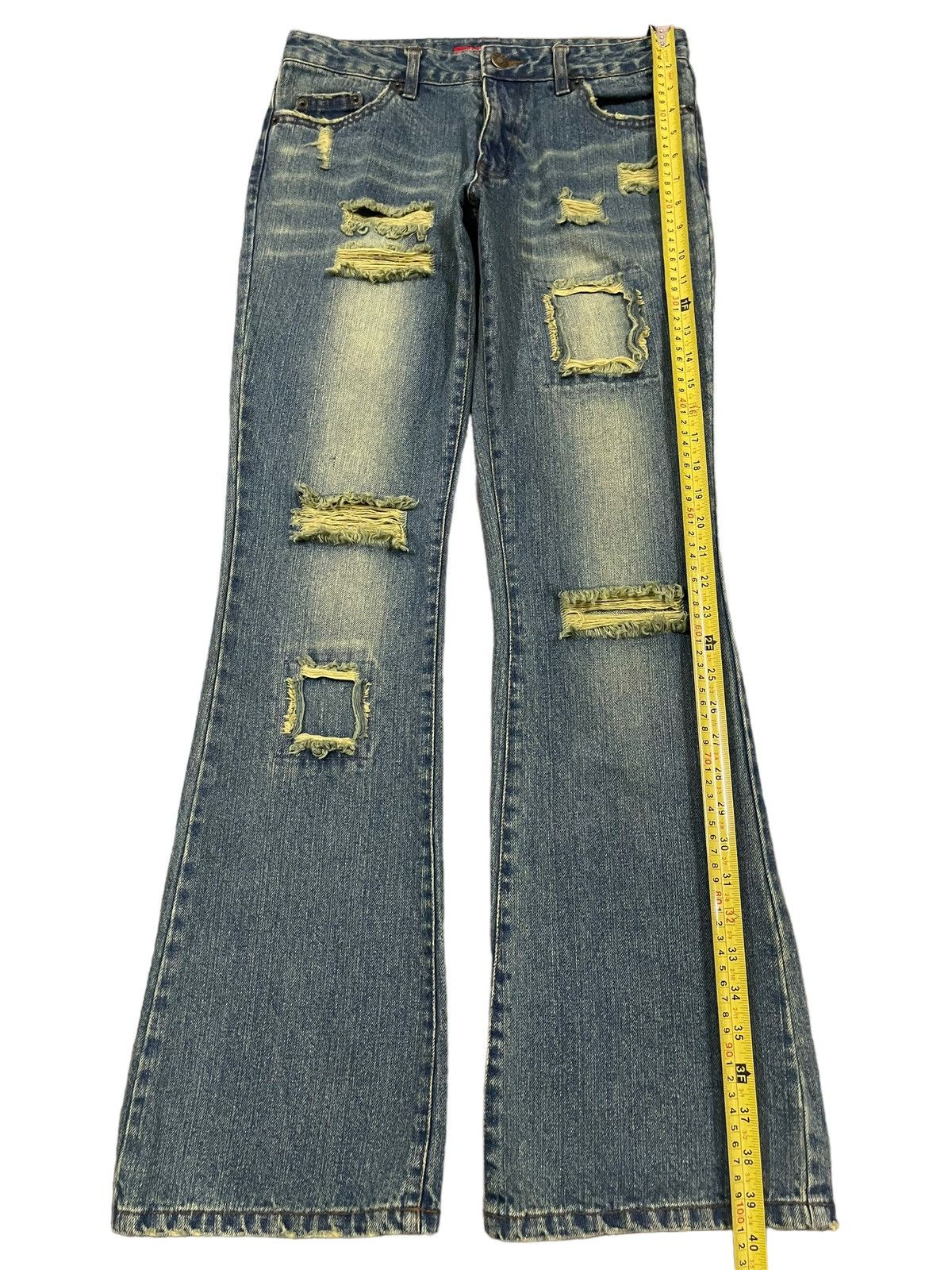 If Six Was Nine Vintage Japanese Brand Faded Wash Distressed Flare Jeans Size US 30 / EU 46 - 10 Thumbnail