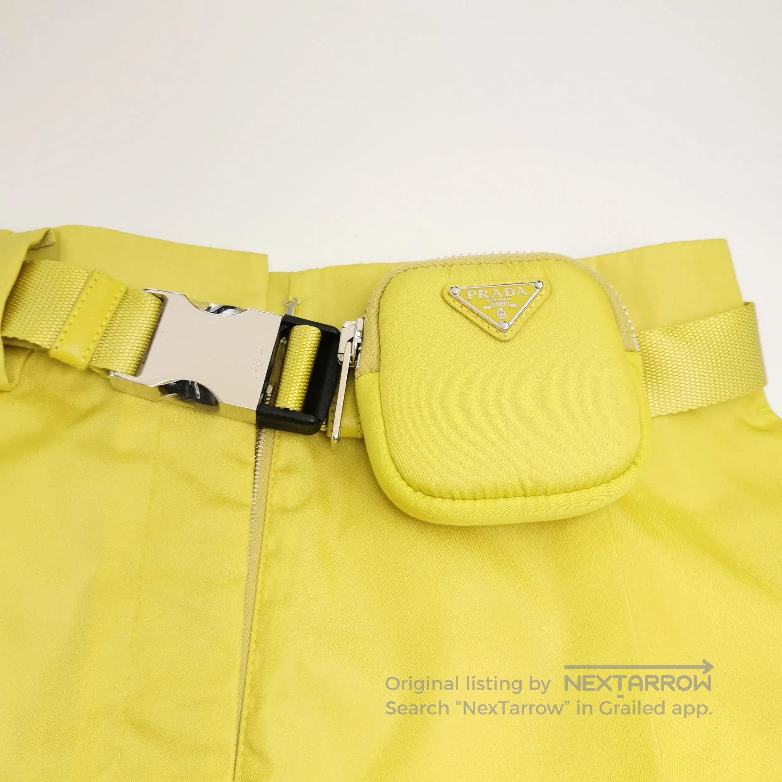 Prada Prada Yellow Belted Shorts with Pouch . Size 37" - 3 Thumbnail