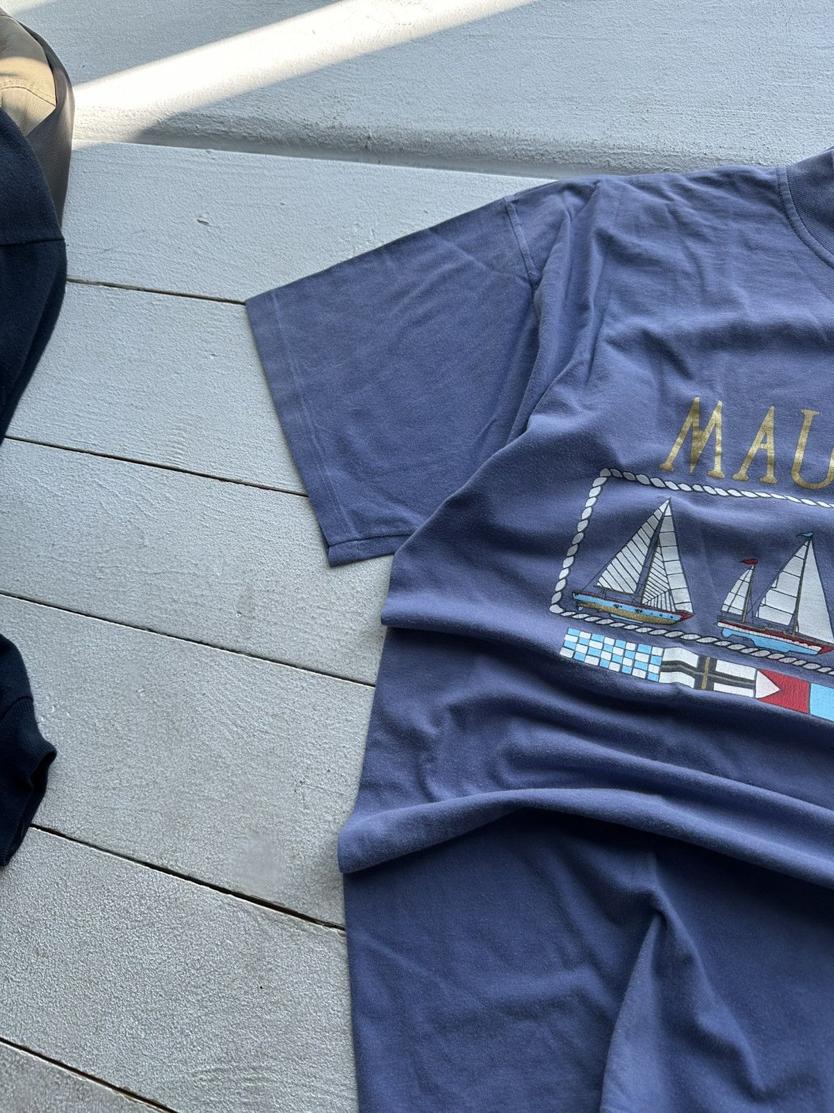 Vintage 🚨MAUTIRIUS YACHT CLUB LIGHT BLUE VNTG MONACO RARE BIG LOGO Size US L / EU 52-54 / 3 - 2 Thumbnail
