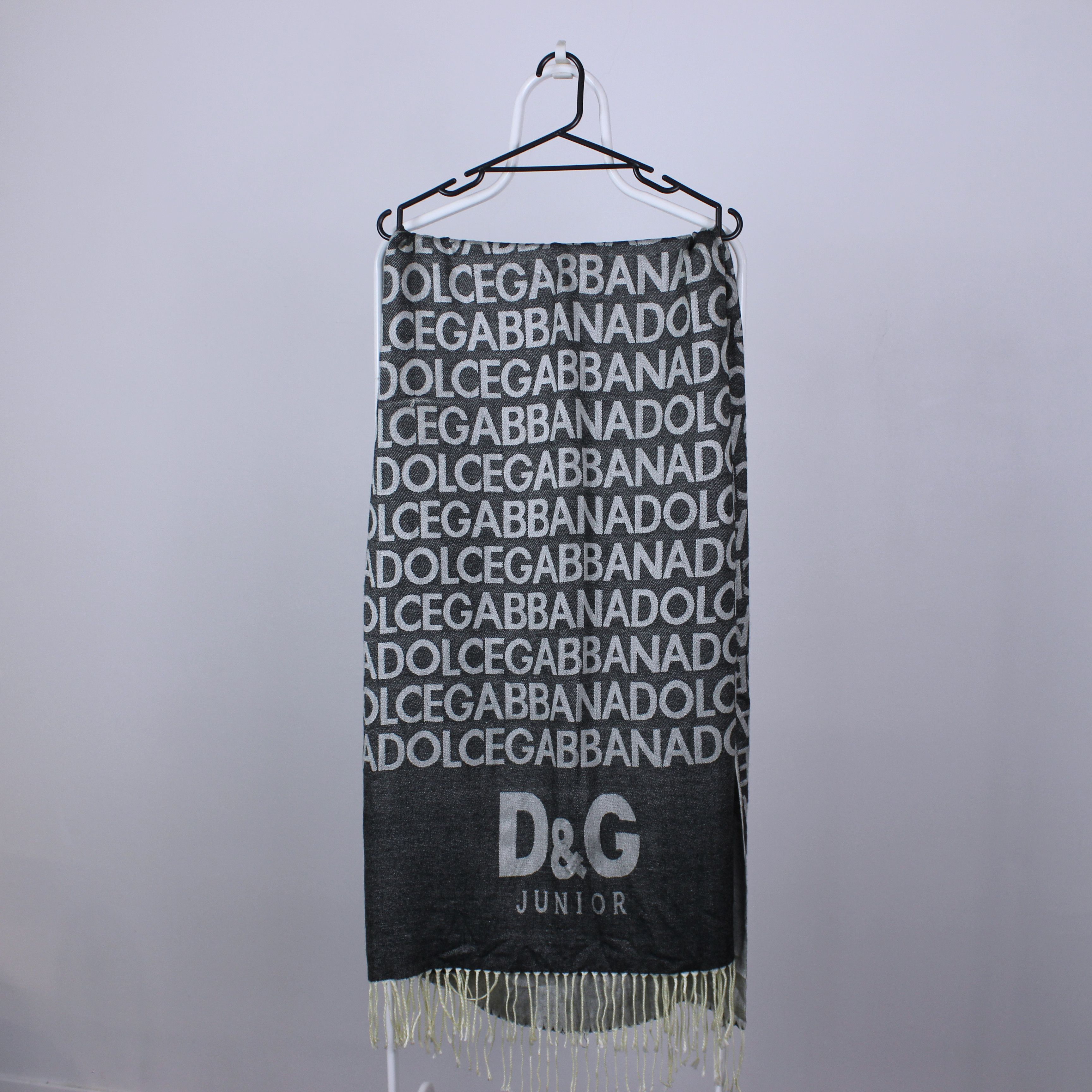 Dolce & Gabbana Dolce Gabbana junior scarf DG men cashmere wool Gray Size ONE SIZE - 1 Thumbnail