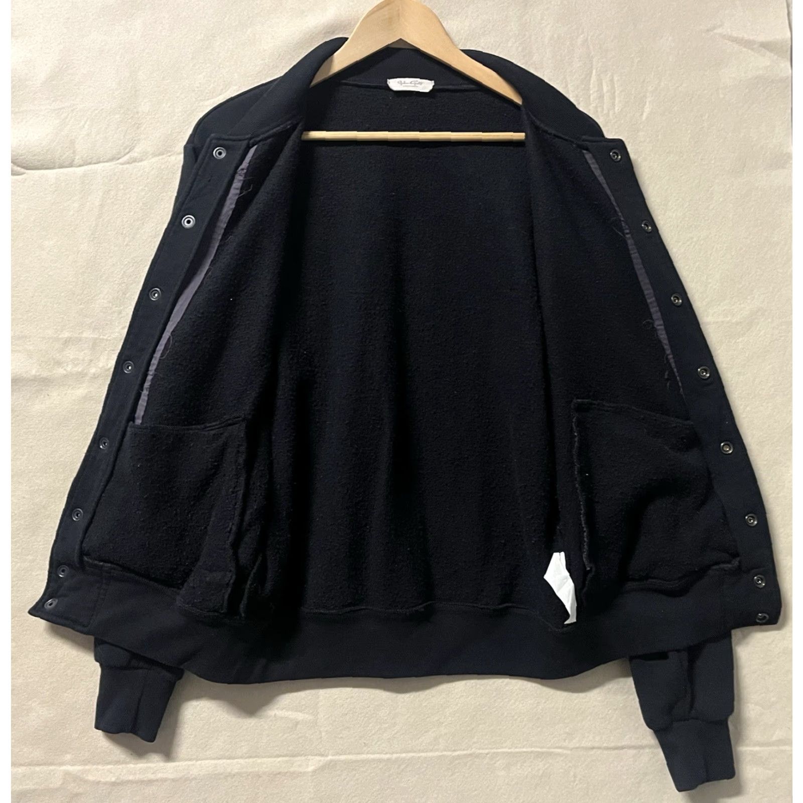 Vintage John Galt Black Snap Made In USA Letterman Jacket Style One Size M-L Mens Snap Jacket Track USA Sweatshirt Regular Size L Size US L / EU 52-54 / 3 - 6 Thumbnail