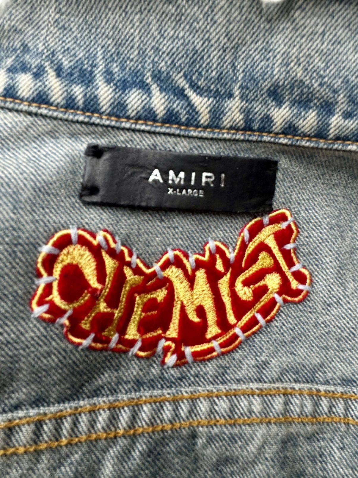 Amiri Amiri Orange Stars denim jacket Size US L / EU 52-54 / 3 - 14 Thumbnail