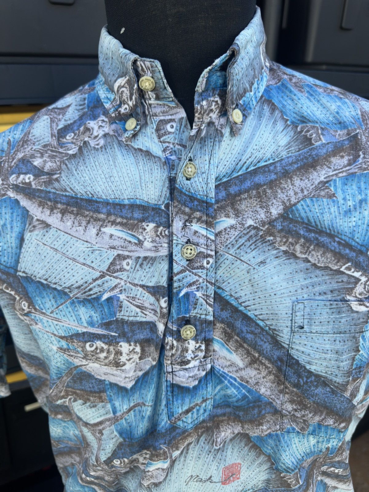 Reyn Spooner Reyn Spooner Gyotaku Naoki Hawaiian Shirt Men's S Blue Size US S / EU 44-46 / 1 - 3 Thumbnail