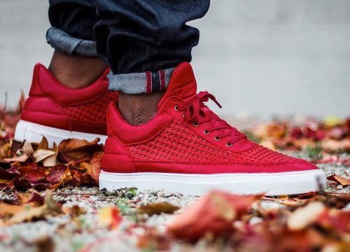 Filling Pieces Filling Pieces High Mid Top Red Leather Sneakers Shoes Size US 9.5 / EU 42-43 - 3 Thumbnail