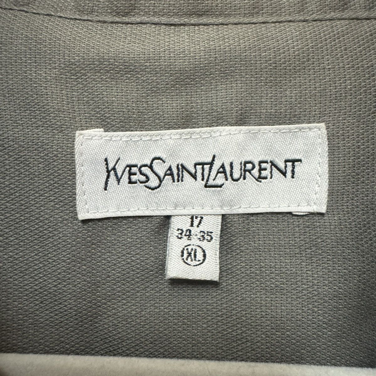 Yves Saint Laurent Yves Saint Laurent Mandarin Collar Grey Button Up Shirt Size US XL / EU 56 / 4 - 5 Thumbnail
