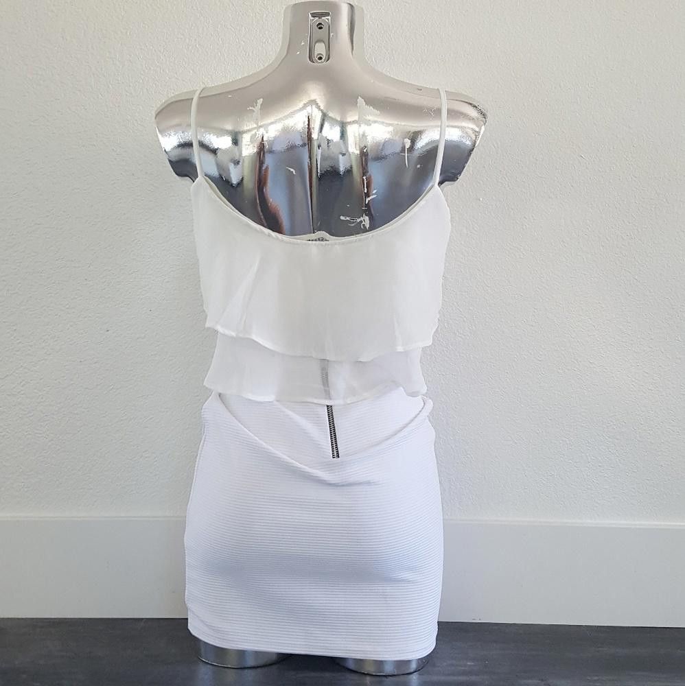 Designer White Double Dressy Melville Cropped Blouse Size S / US 4 / IT 40 - 2 Thumbnail