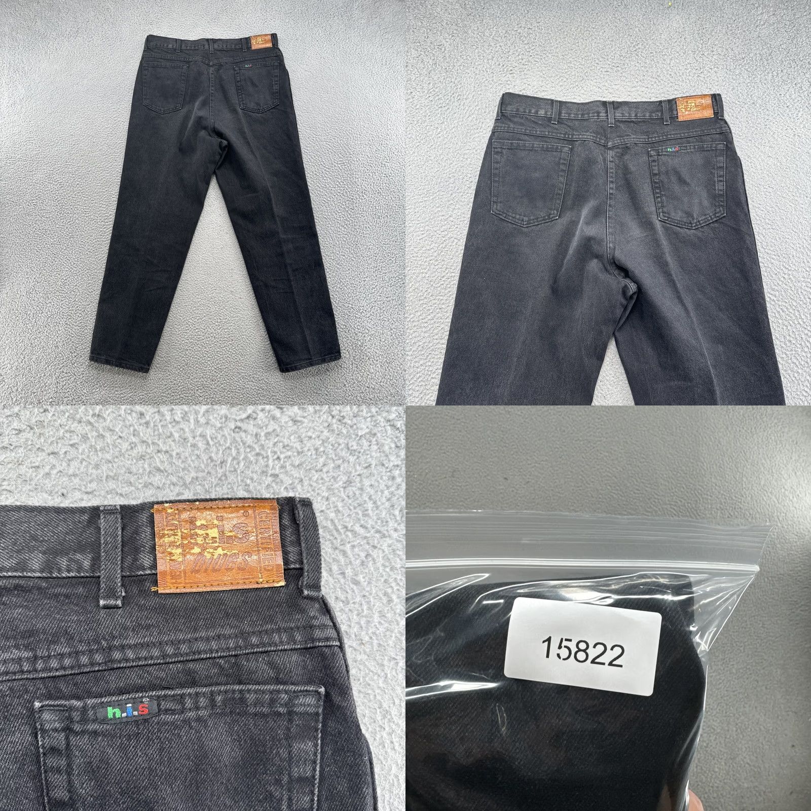Denime VINTAGE HIS Jeans Mens 36x30 Tapered Denim Dark Wash Black USA Made Size US 36 / EU 52 - 8 Thumbnail