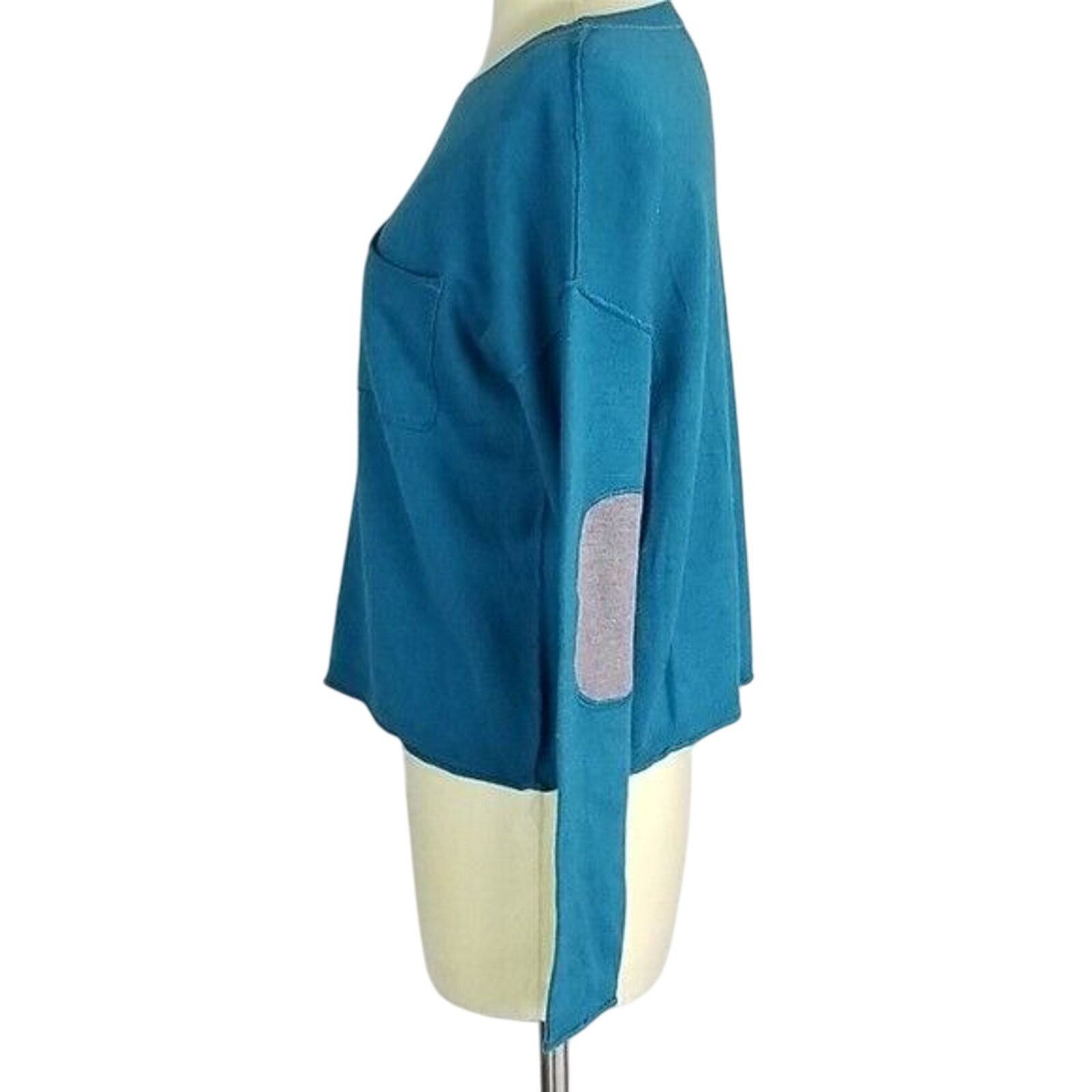 Sundry Sundance Sweater Women XS Blue Alpaca Wool Pullover Elbow Size XS / US 0-2 / IT 36-38 - 3 Thumbnail