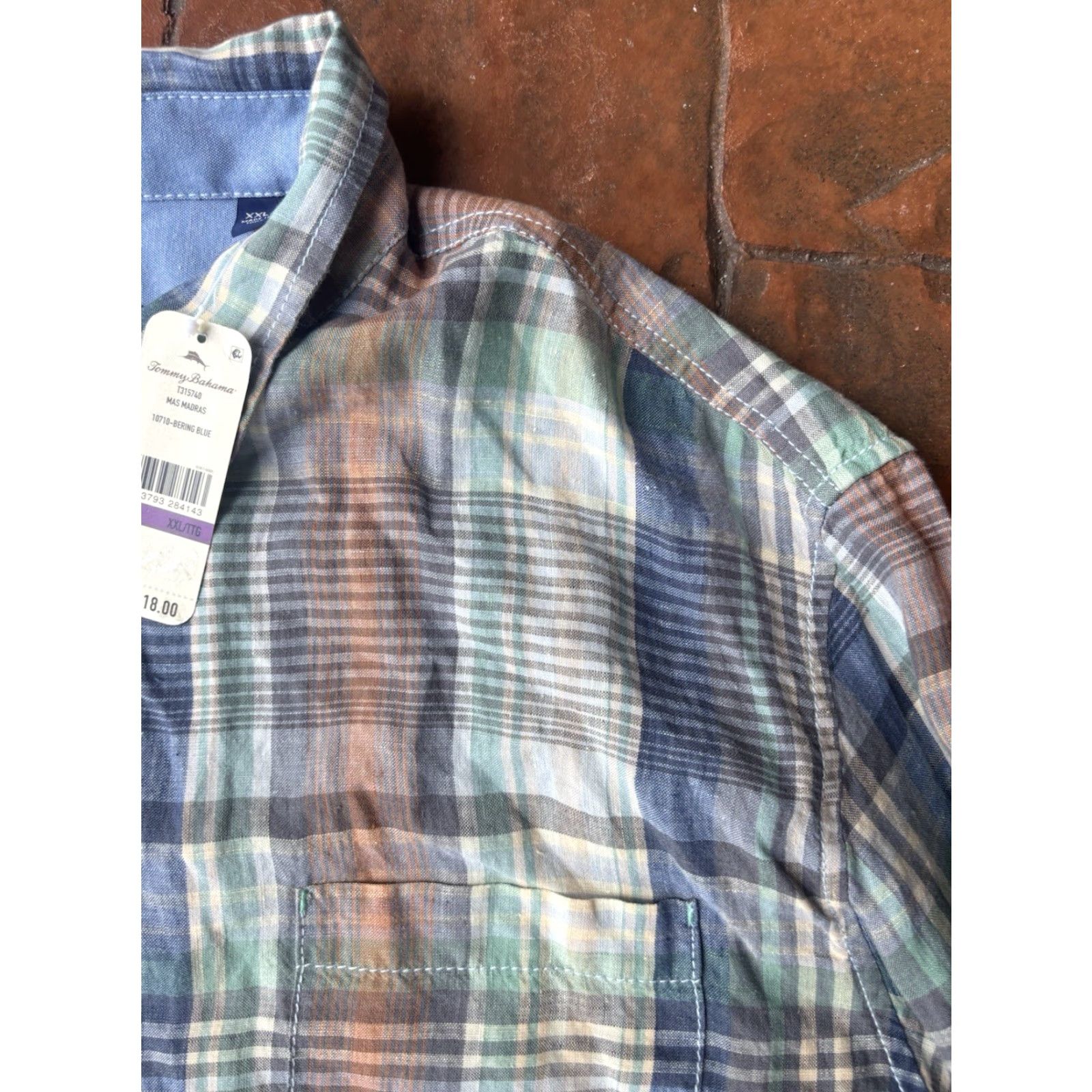 Tommy Bahama VINTAGE Tommy Bahama Shirt 2XL Linen Button-Down Plaid Long Sleeve Mens Size US XXL / EU 58 / 5 - 6 Thumbnail