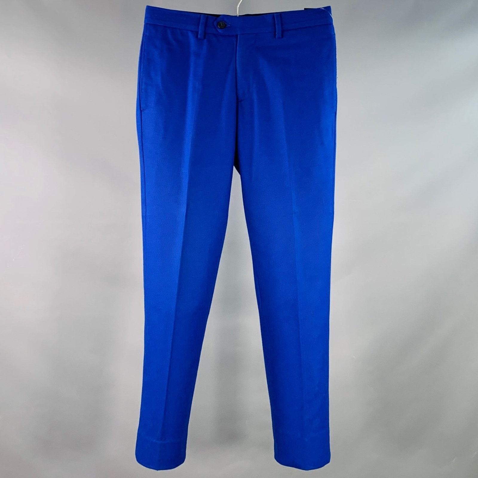 Emporio Armani Size 30 Royal Blue Wool Blend Tapered Dress Pants Size US 30 / EU 46 - 1 Thumbnail