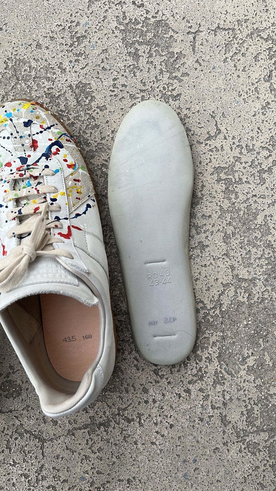 Maison Margiela Maison Margiela Gat Replica Paint Splatter White Size US 10.5 / EU 43-44 - 9 Thumbnail