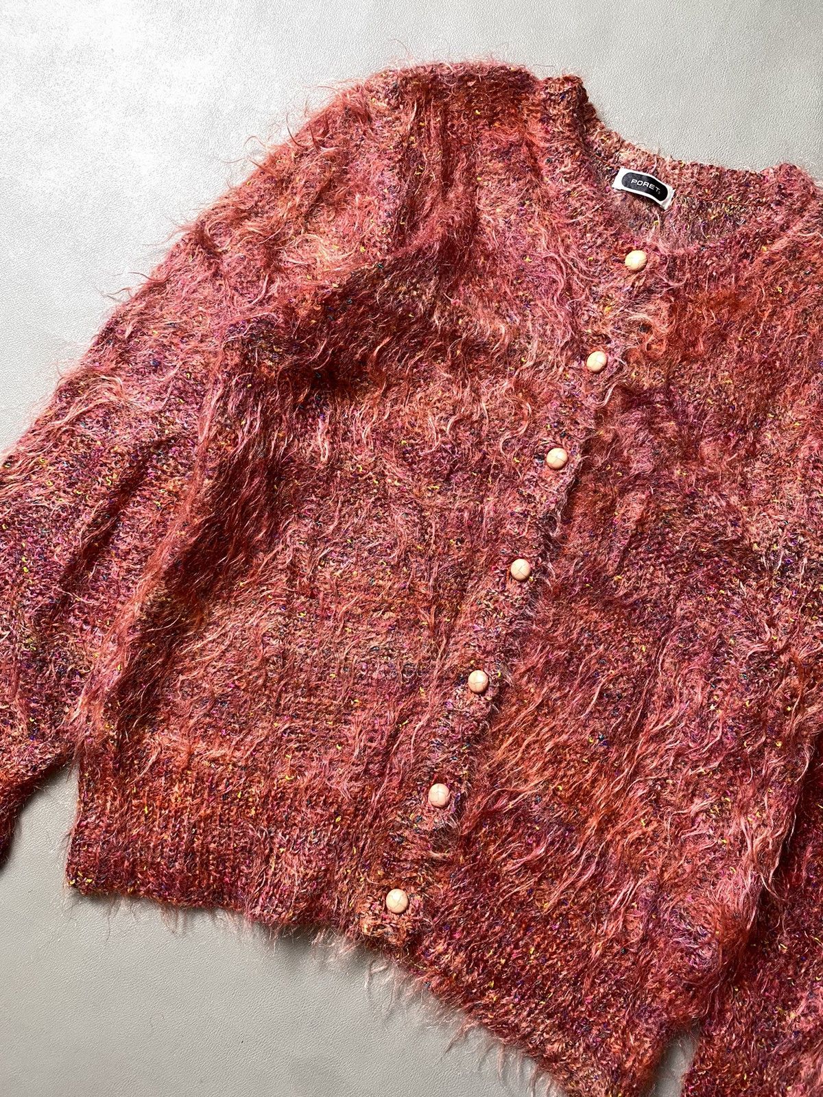 If Six Was Nine × Japanese Brand Poret Fuzzy Mohair Grunge Sweater Cardigan Size US M / EU 48-50 / 2 - 4 Thumbnail