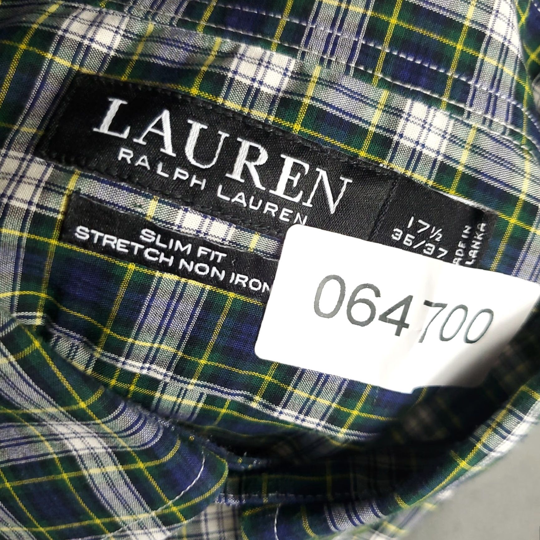 Ralph Lauren Ralph Lauren Shirt Mens Dress Shirt Blue Plaid 17.5 Button-Down Long Sleeve Casual Formal Workwear Wedding Size 46R - 7 Thumbnail
