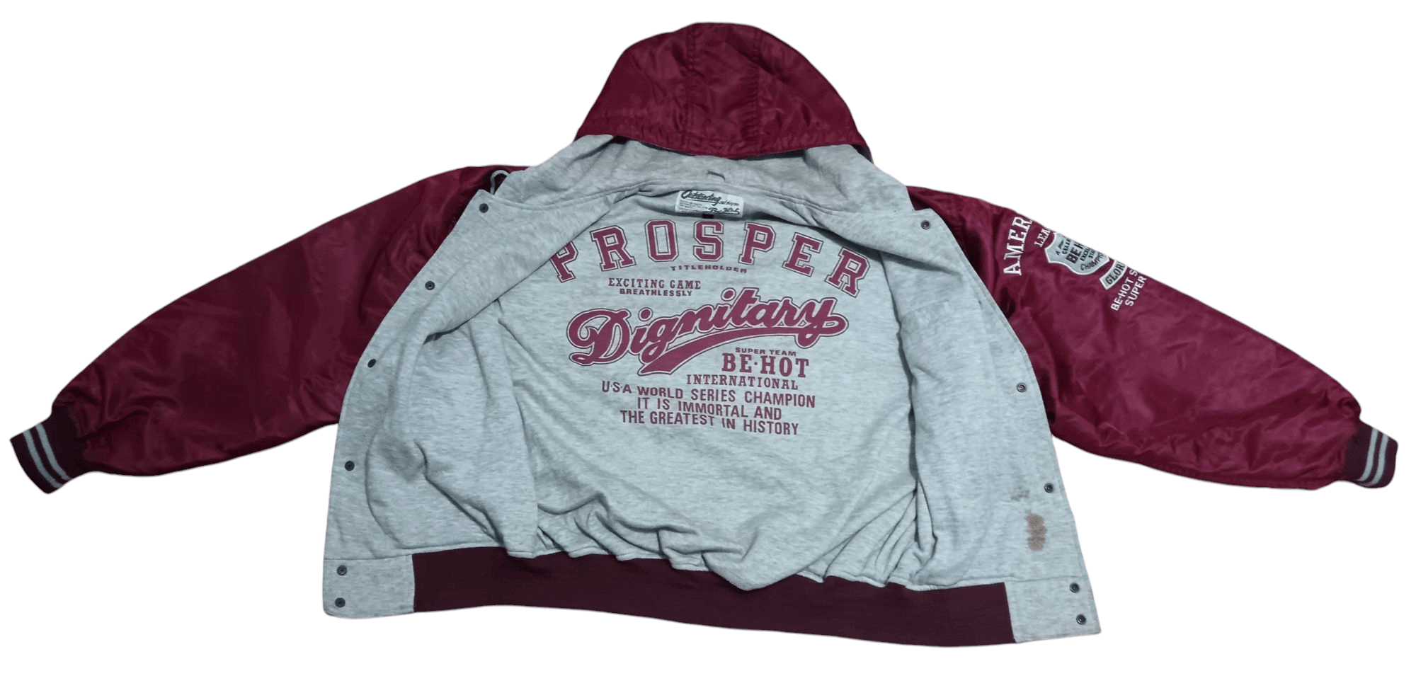 Sports Specialties VINTAGE BE HOT EMBROIDERED BASEBALL VARSITY HOODIE Size US L / EU 52-54 / 3 - 2 Thumbnail