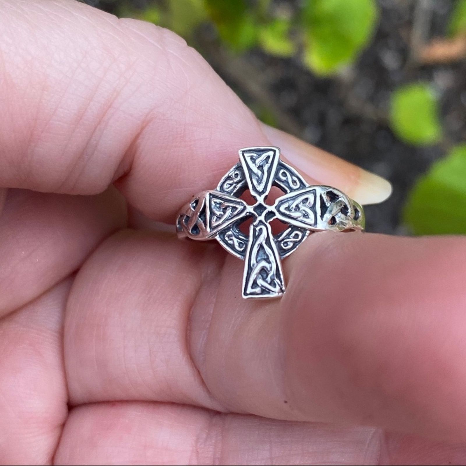 The Unbranded Brand Sterling Silver Celtic Cross Ring Size 9 Size ONE SIZE - 3 Thumbnail