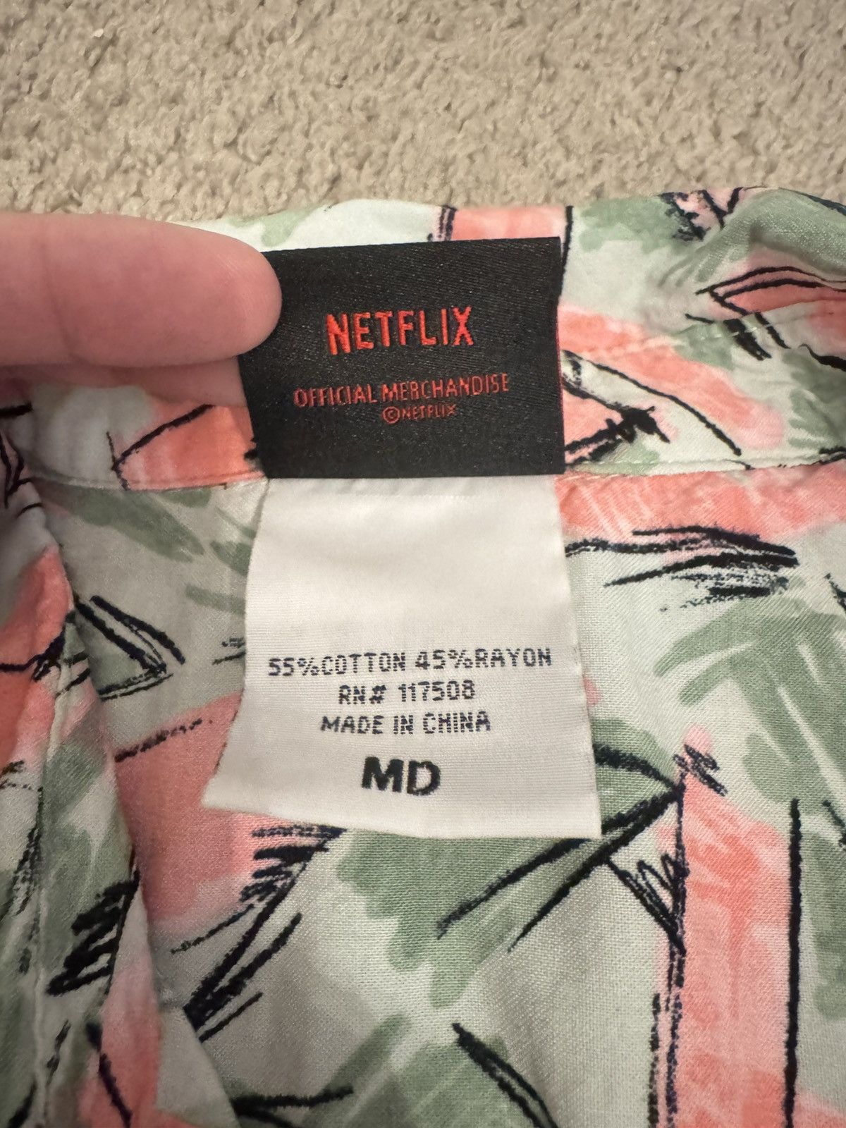 Other Stranger Things Mens' Hopper Woven Button Up Shirt Size MD Size US M / EU 48-50 / 2 - 7 Thumbnail