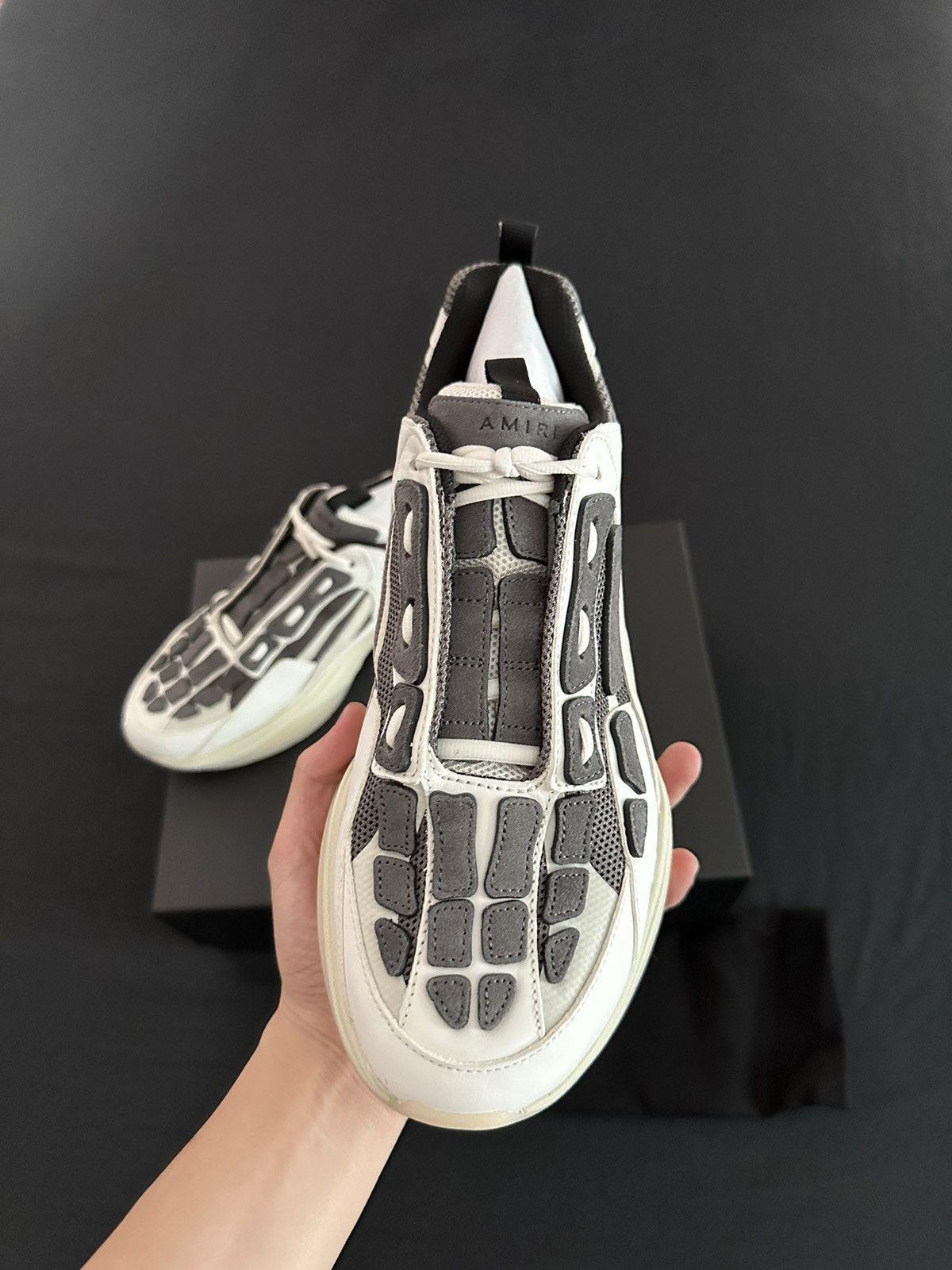 Amiri Amiri Tan Grey Bone Runner Size US 12 / EU 45 - 2 Thumbnail