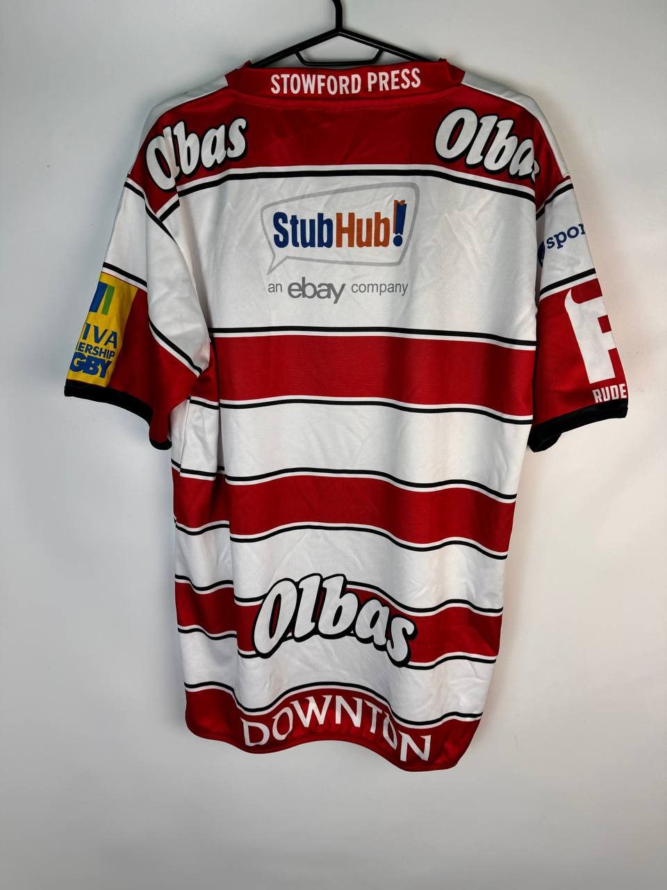 Vintage GLOUCESTER Rugby League XBLADES Shirt Red White Large Size US L / EU 52-54 / 3 - 4 Thumbnail