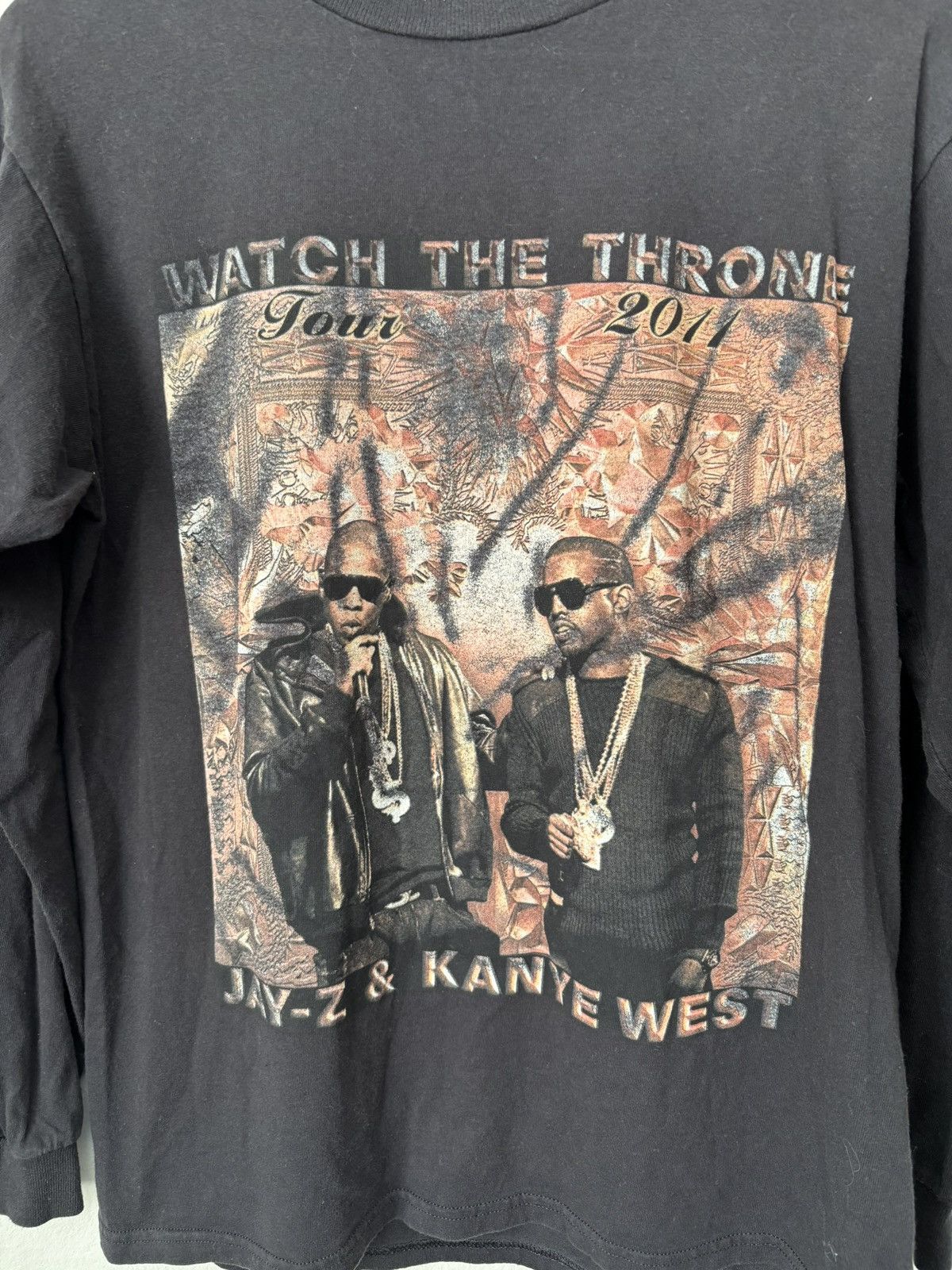 Vintage 2011 Kanye West & Jay Z Watch The Throne Tour Tee Shirt Size US M / EU 48-50 / 2 - 2 Thumbnail