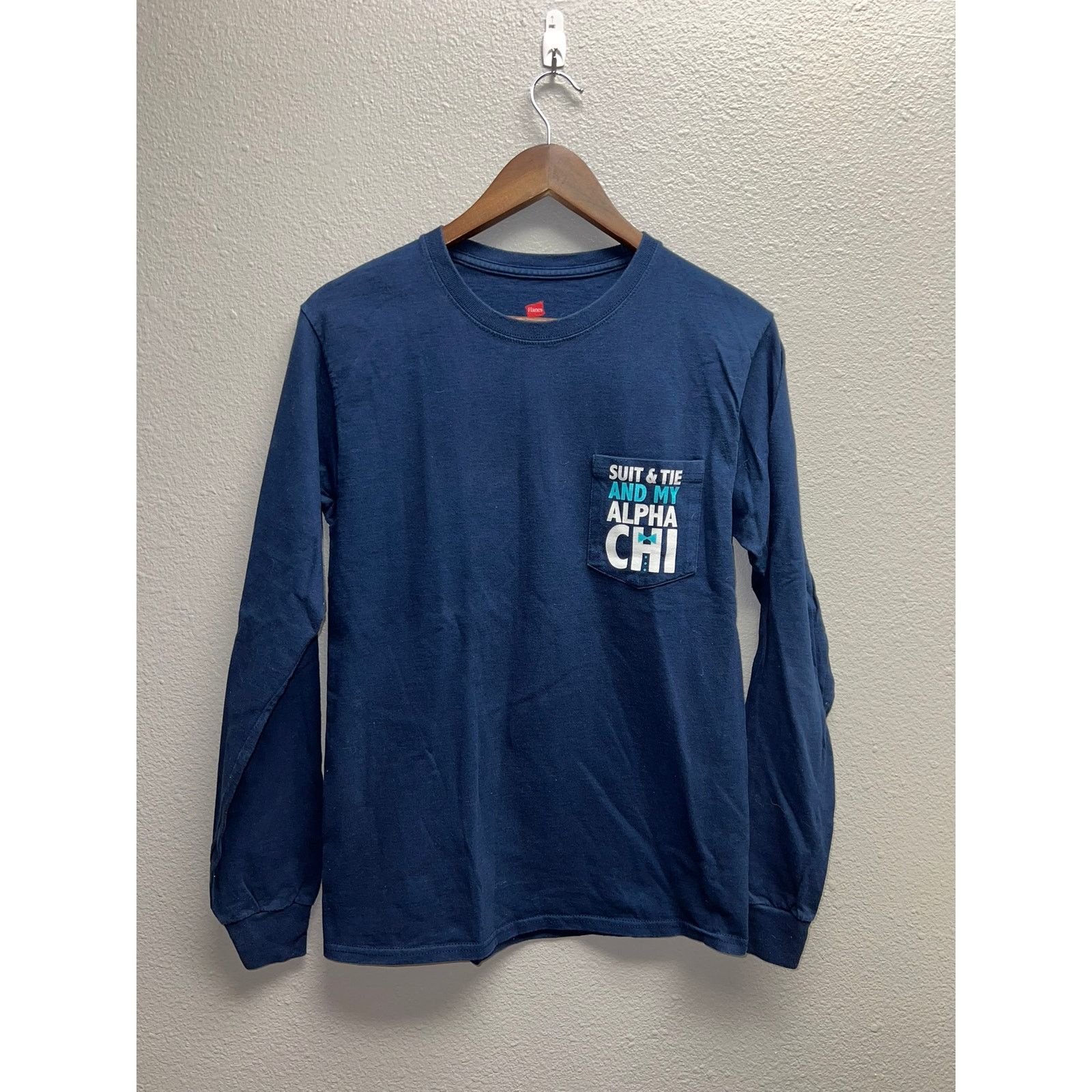 Hanes Alpha Chi Omege Shirt Long Sleeve 2013 Fall Formal Suit Tie Size US S / EU 44-46 / 1 - 2 Thumbnail