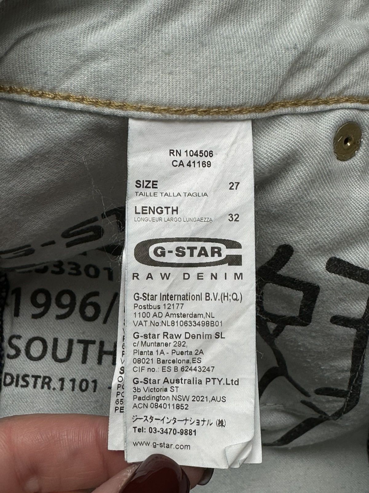G-Star G star Raw Denim Jeans 96 Avant Garde Size US 27 - 15 Thumbnail