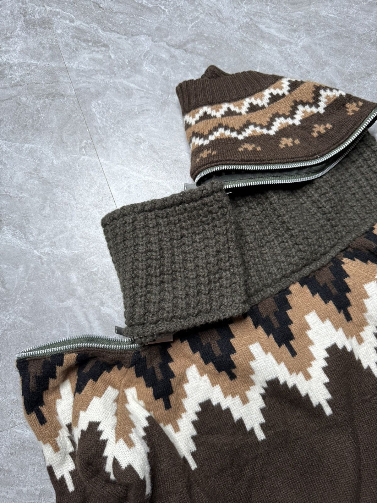 Sacai Sacai F/W 19 Fair Isle Print Knit Sweater Size US M / EU 48-50 / 2 - 5 Thumbnail