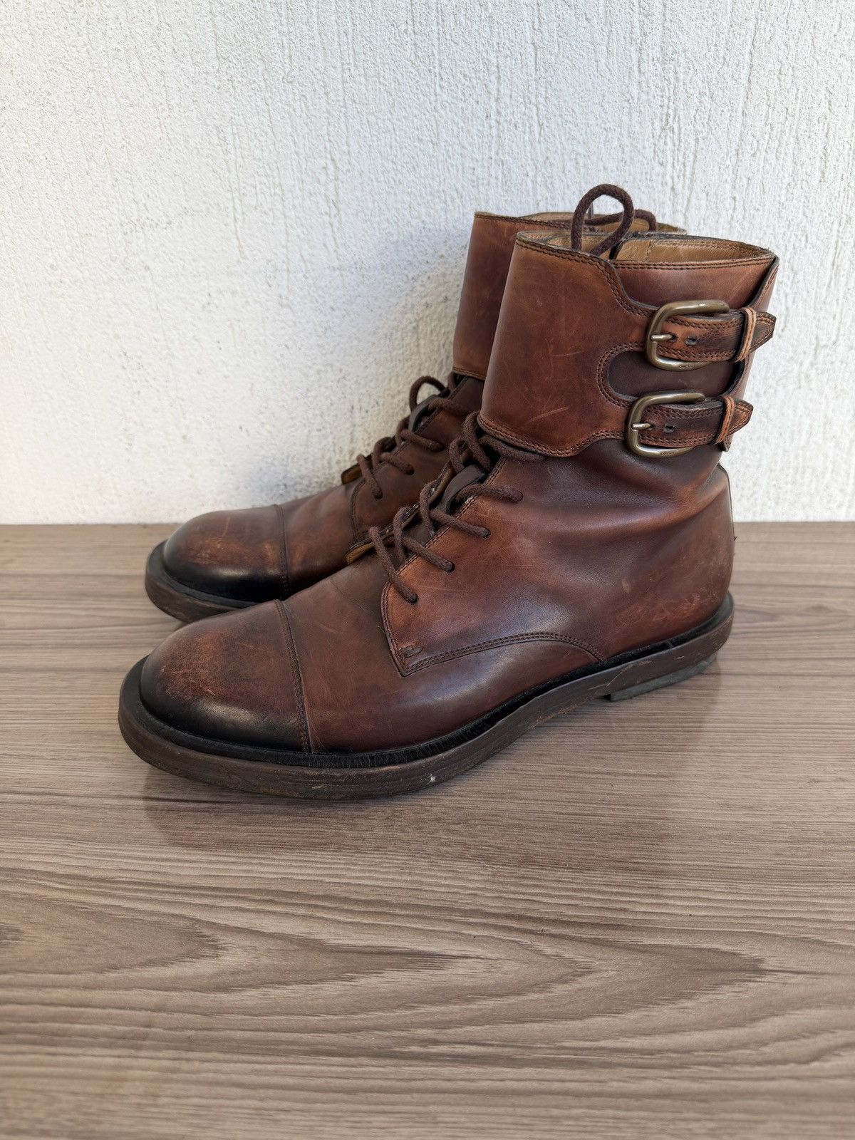 Gucci officer double buckle military boots Size US 8 / EU 41 - 1 Thumbnail