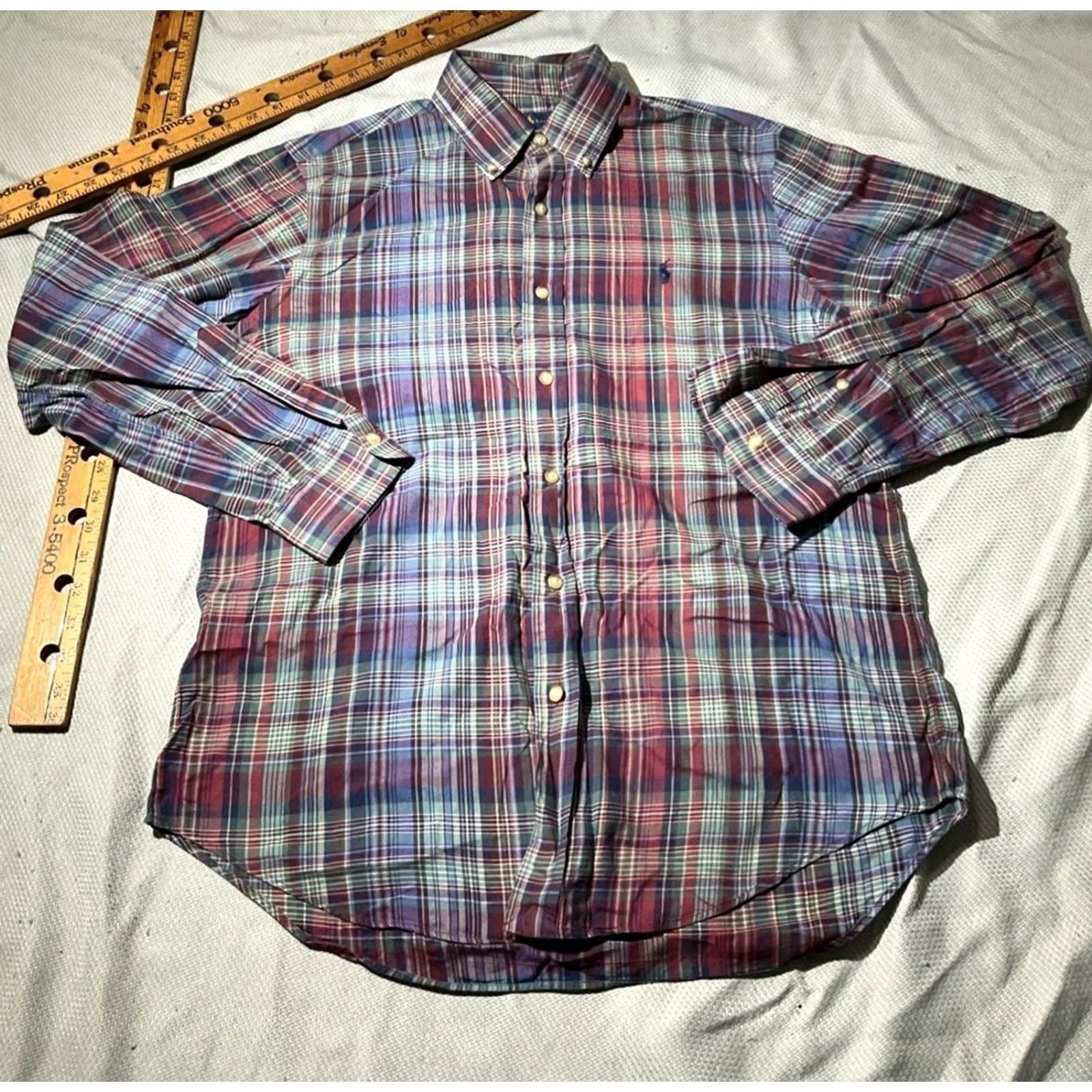 Polo Ralph Lauren Ralph Lauren Shirt Mens Medium Multicolor Madras Button Preppy Pony Oxford Shirt Long Sleeve Button-Up Collared Classic Polo Ralph Lauren Mens Shirt Size US M / EU 48-50 / 2 - 3 Thumbnail