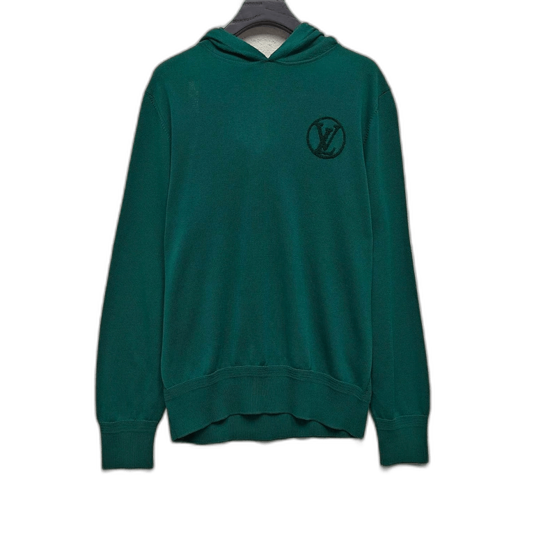 Louis Vuitton Louis Vuitton Flocked LOGO Lake Green Knit Hoodie - dmc Size M / US 6-8 / IT 42-44 - 1 Thumbnail