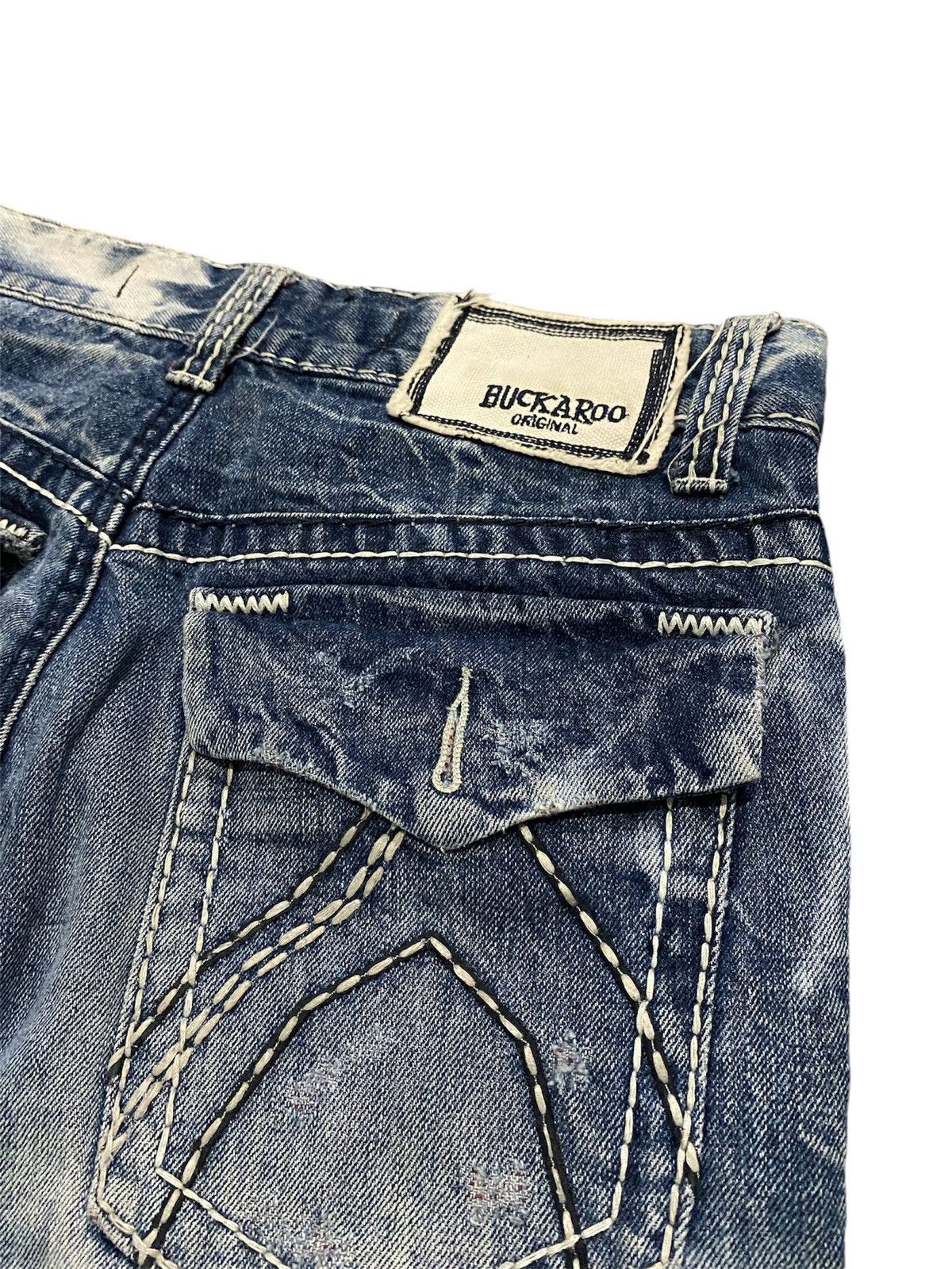 If Six Was Nine × Le Grande Bleu (L.G.B.) Buckaroo Distressed Jeans Size US 31 - 5 Thumbnail