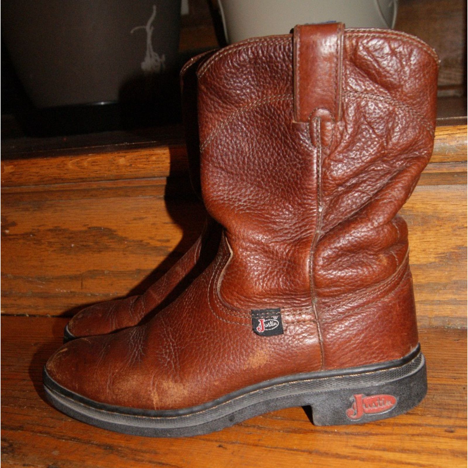 Justin Boots Justin Cowhide Ladies Boots L9011 Brown Rustic Leather 6.5B Size US 6.5 / IT 36.5 - 8 Thumbnail