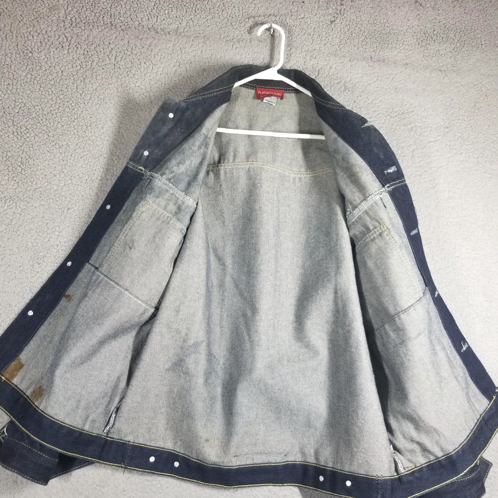 Fubu VINTAGE Platinum FUBU Jacket Mens L Blue Denim Fat Albert Hip Hop USA Y2K Size US L / EU 52-54 / 3 - 4 Thumbnail