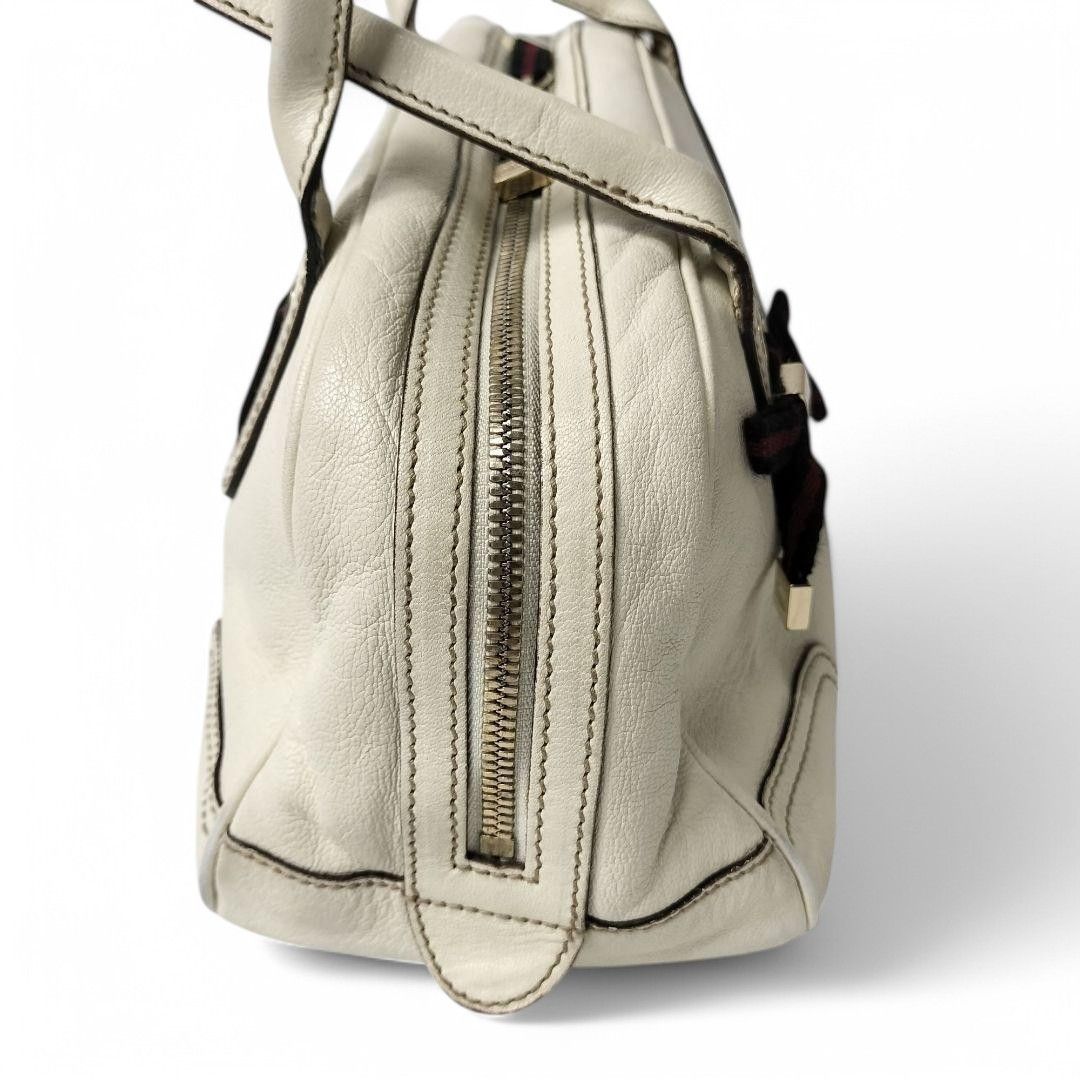 Gucci Gucci - Prince Handbag Shoulder Bag Boston White Leather Size ONE SIZE - 4 Thumbnail