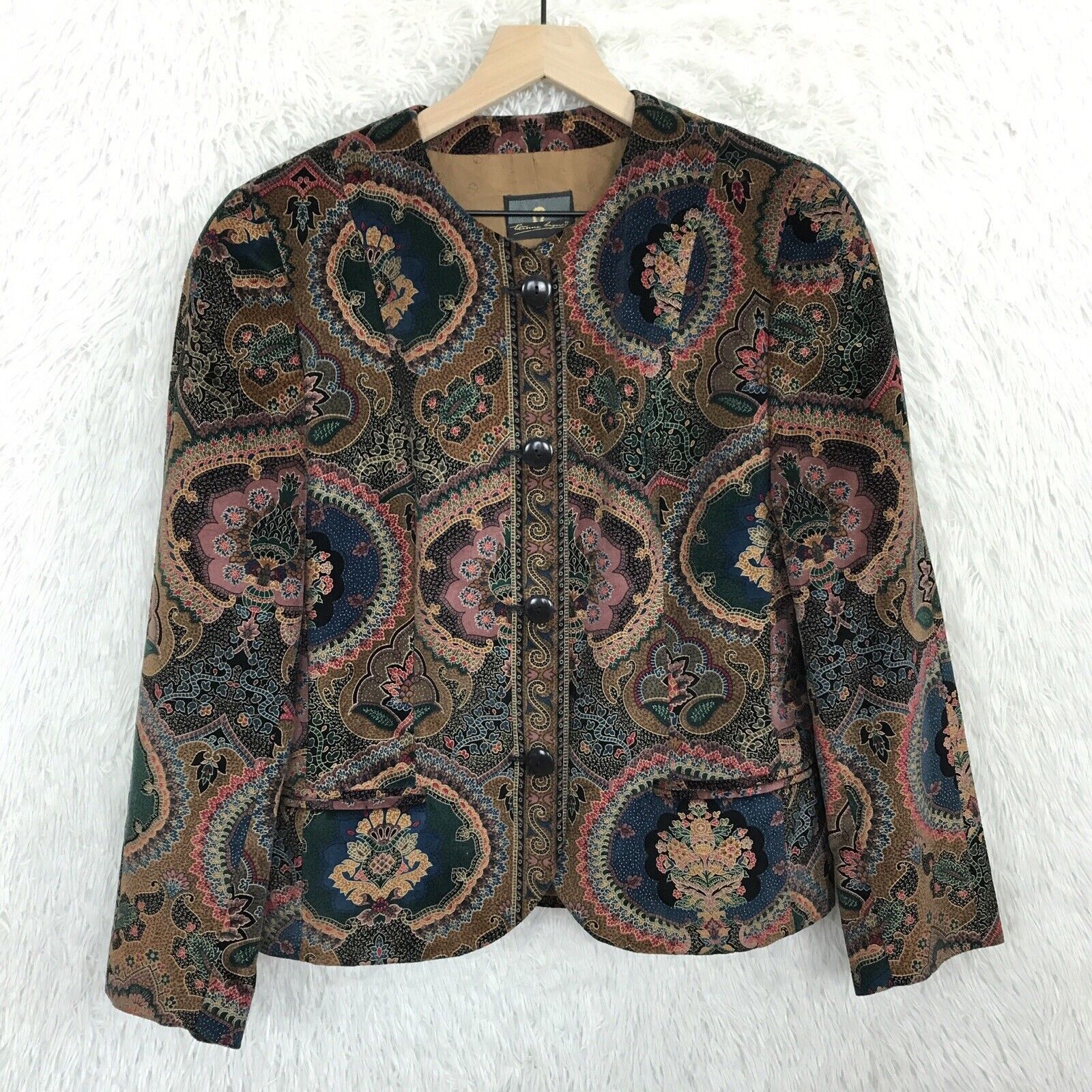 Etienne Aigner Tapestry hotsell Coat Cotton Suede VTG West Germany Womens UK 14