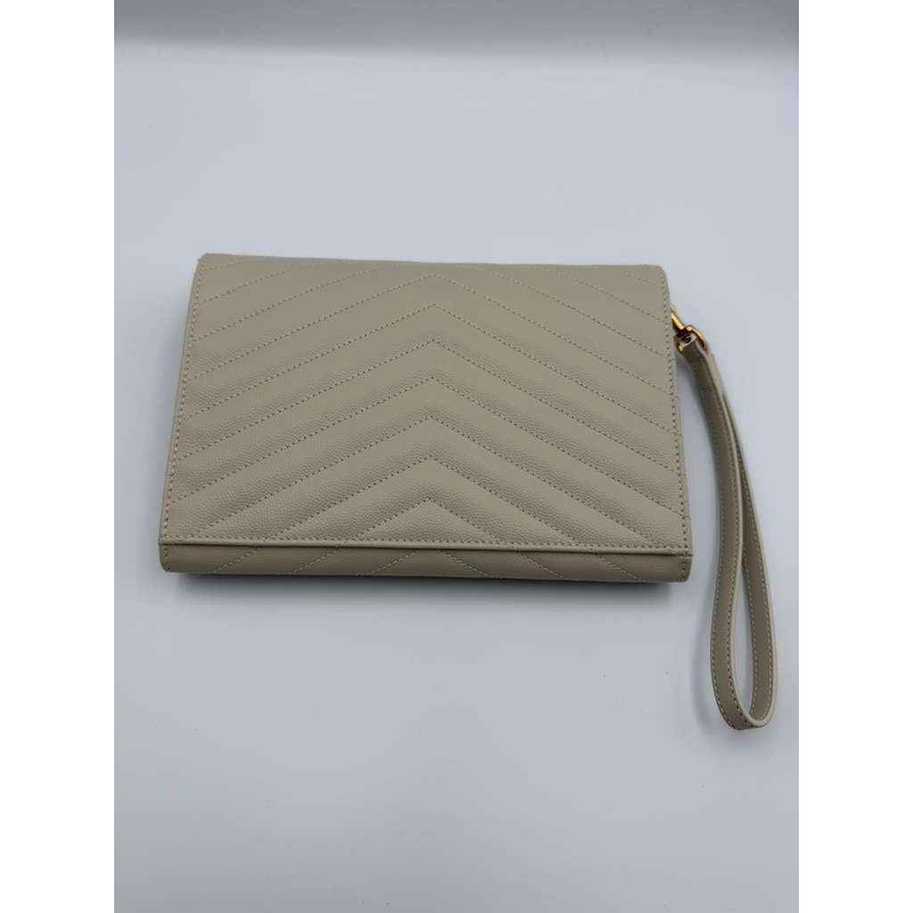 Saint Laurent Paris CC31 Size: OS / YSL Envelope wristlet in Grey Size ONE SIZE - 6 Thumbnail